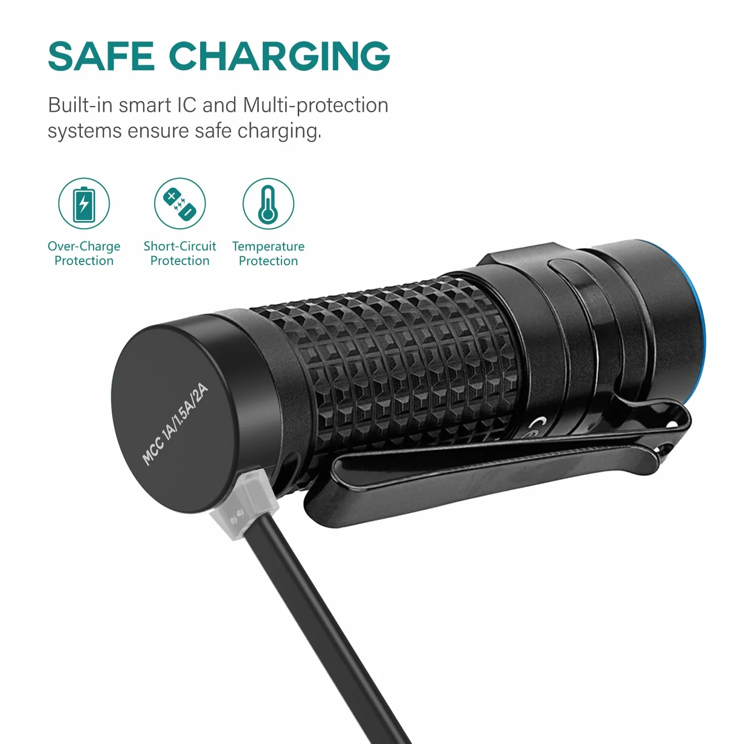 TUSITA MCC3 Cargador Magnético Compatible con Olight Linterna Odin 50CM