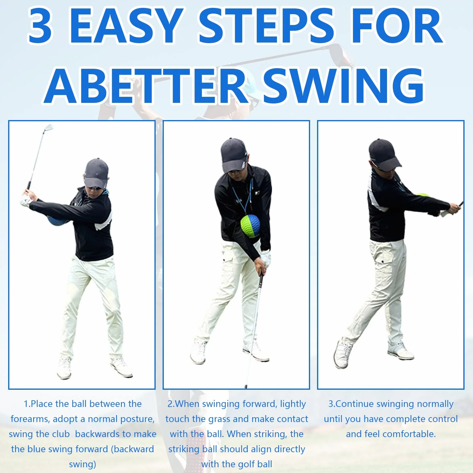 Entrenador de Swing de Golf Ayuda de Entrenamiento para Hombres y Mujeres Pelota de Accesorio