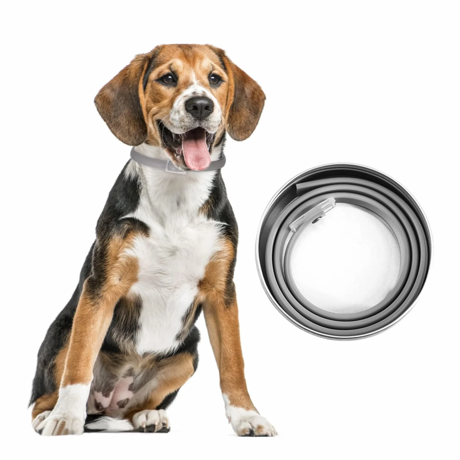 DEWEL Collar Antiparasitario para Perros 63,5 cm Gris 1 Unidad 8 Meses Protección