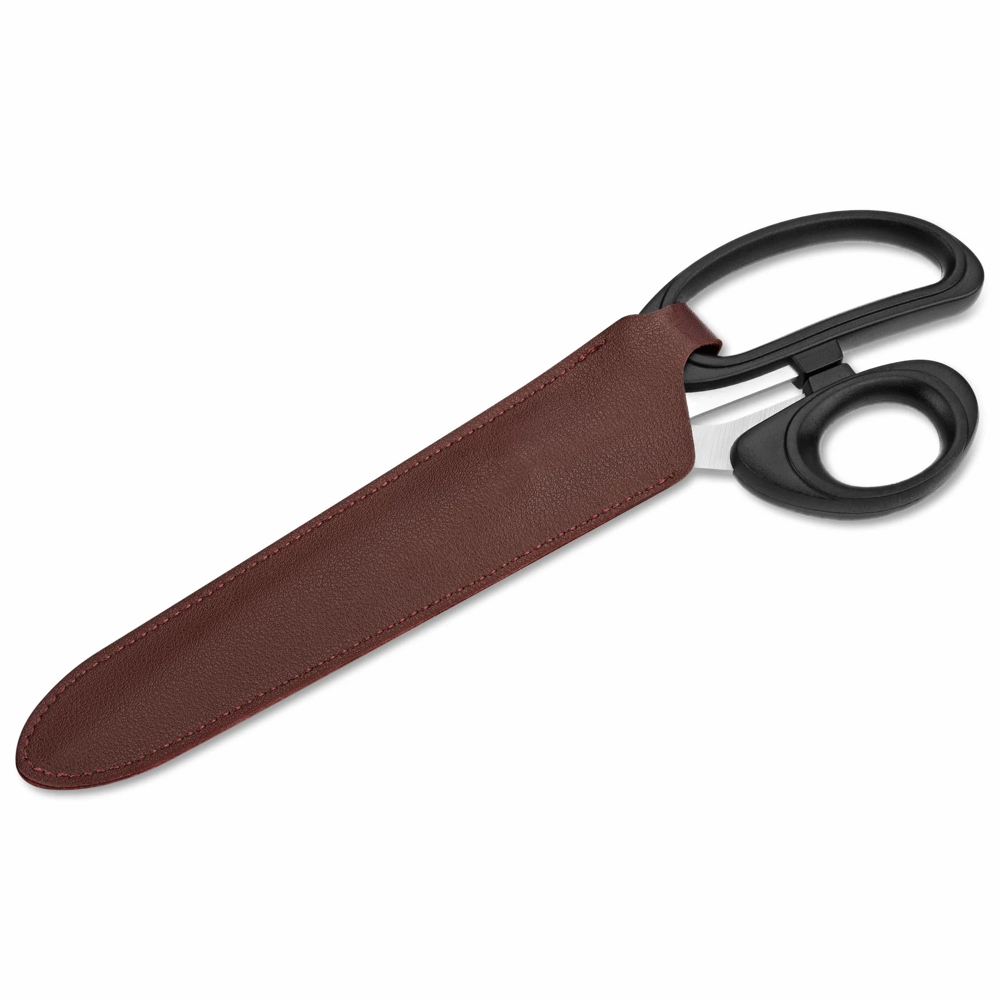 Tijeras para cola – de acero inoxidable afilado | Corte preciso para pelo grueso | Mango ergonómico & funda de cuero vegano | Accesorio profesional para el cuidado equino