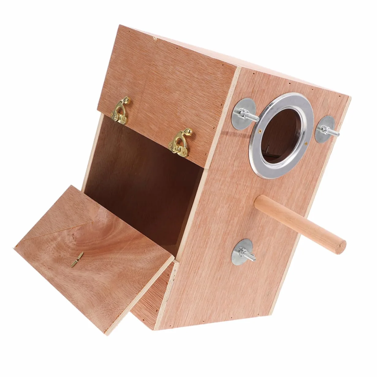 Nido De Cría De Caja De Cría para Casa para Pájaros con Soporte para Percha Madera Caja Nido para Periquitos