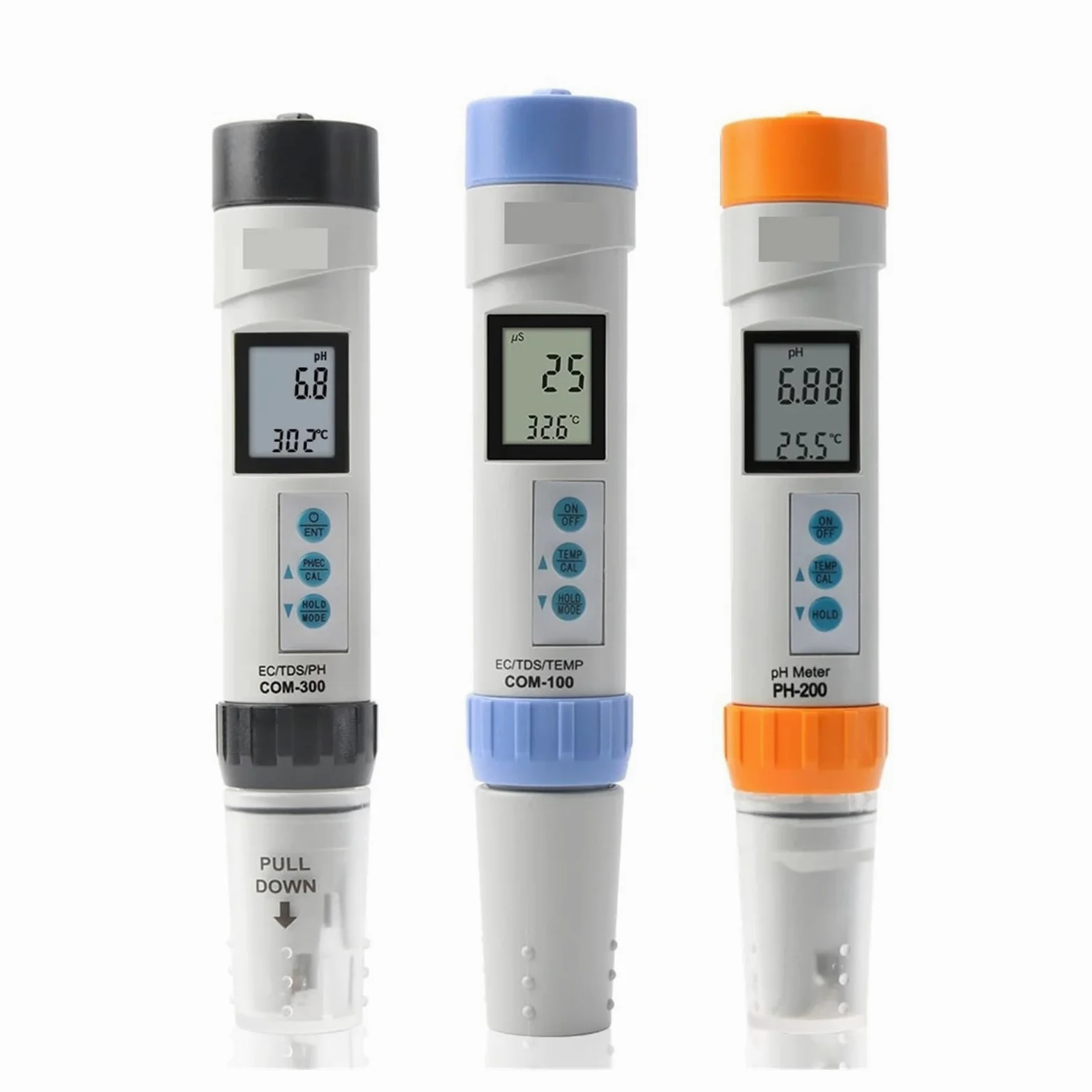 Medidor digital de TDS, EC, temperatura y pH, ±0,1, alta precisión, probador de calidad del agua, resistente al agua, for acuarios y piscinas.(Oranje)