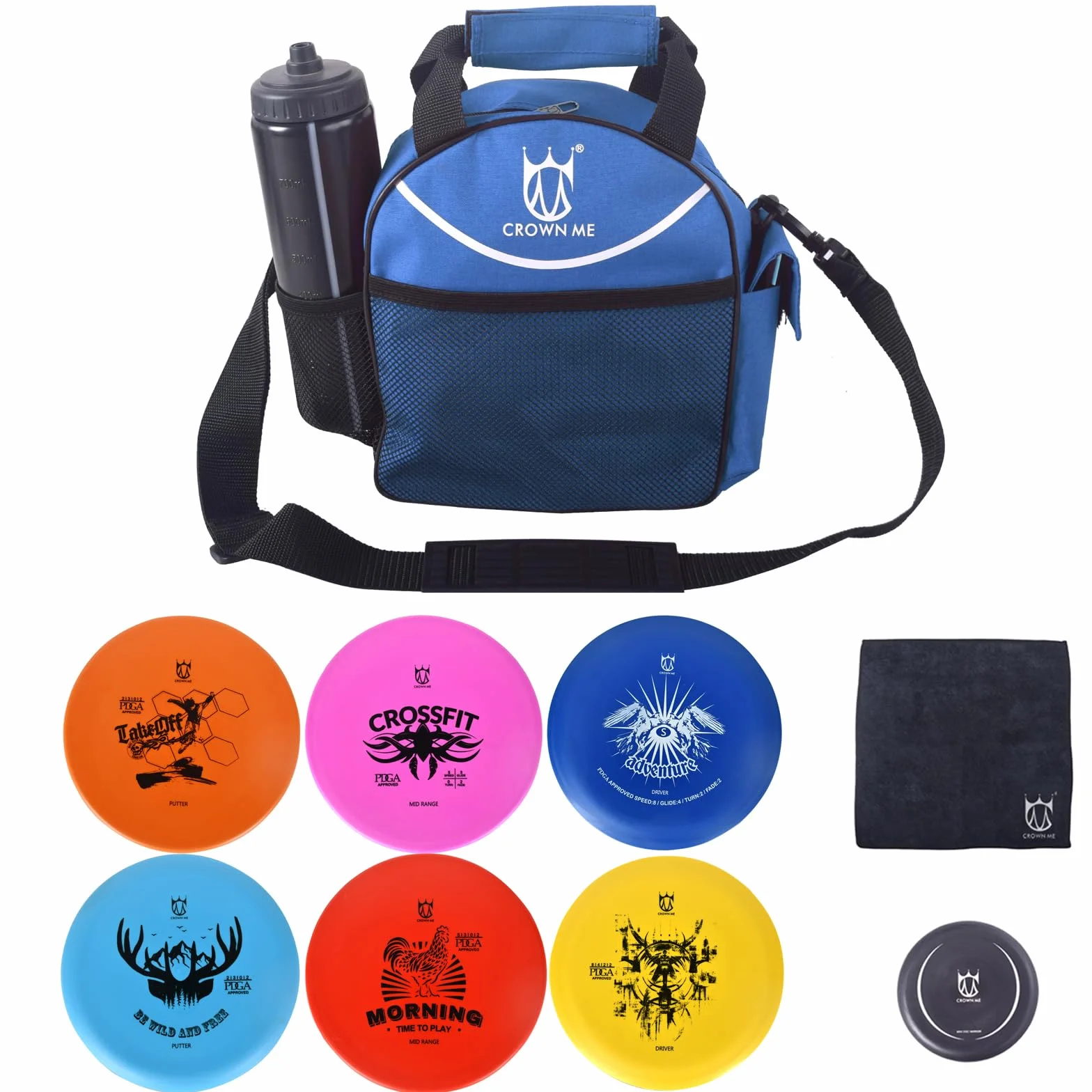 CROWN ME Juego de discos de golf con 6 discos y bolsa