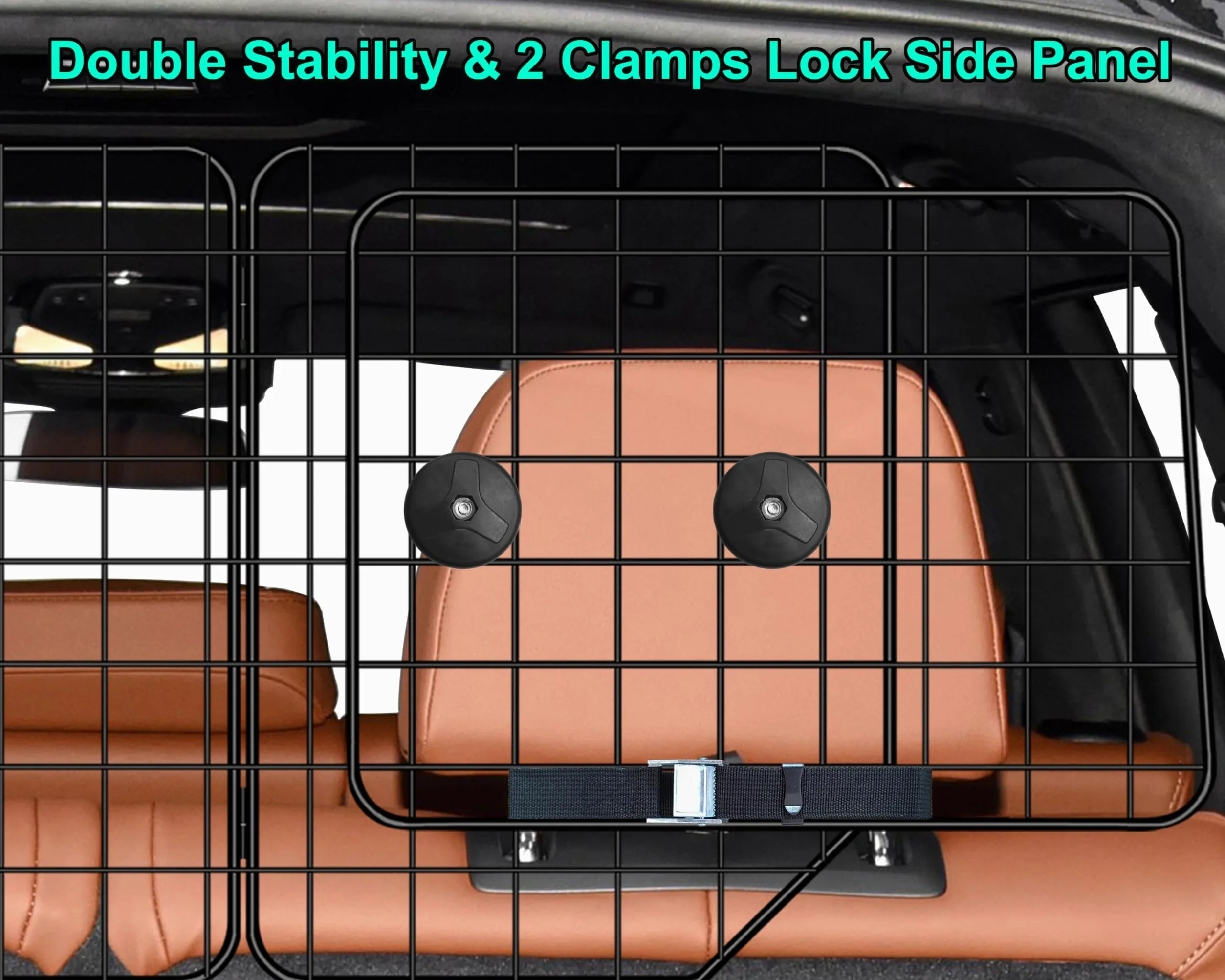 CASIMR - Barrera de Coche para Perros, SUV, vehículos, Camiones, Coches, Divisor Ajustable para Mascotas, Zona de Carga Universal, diseño Plegable para un fácil Almacenamiento, barreras de