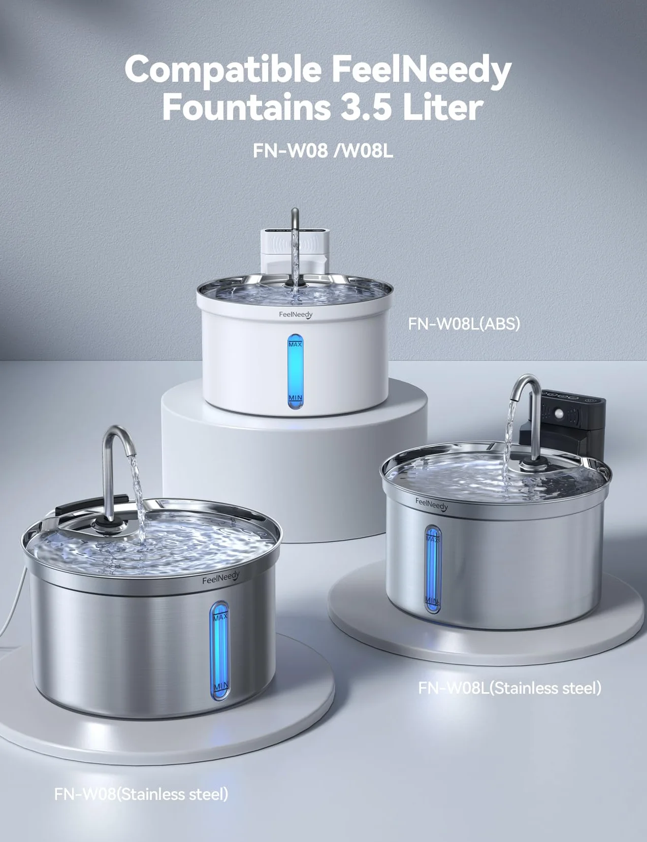 6 Piezas Filtros de Fuente para FEELNEEDY 3,2L Fuente para Gatos, Filtros de Bebedero Gatos, Triple Filtración, Satisface Las Necesidades de Reemplazo de 2 a 3 Meses