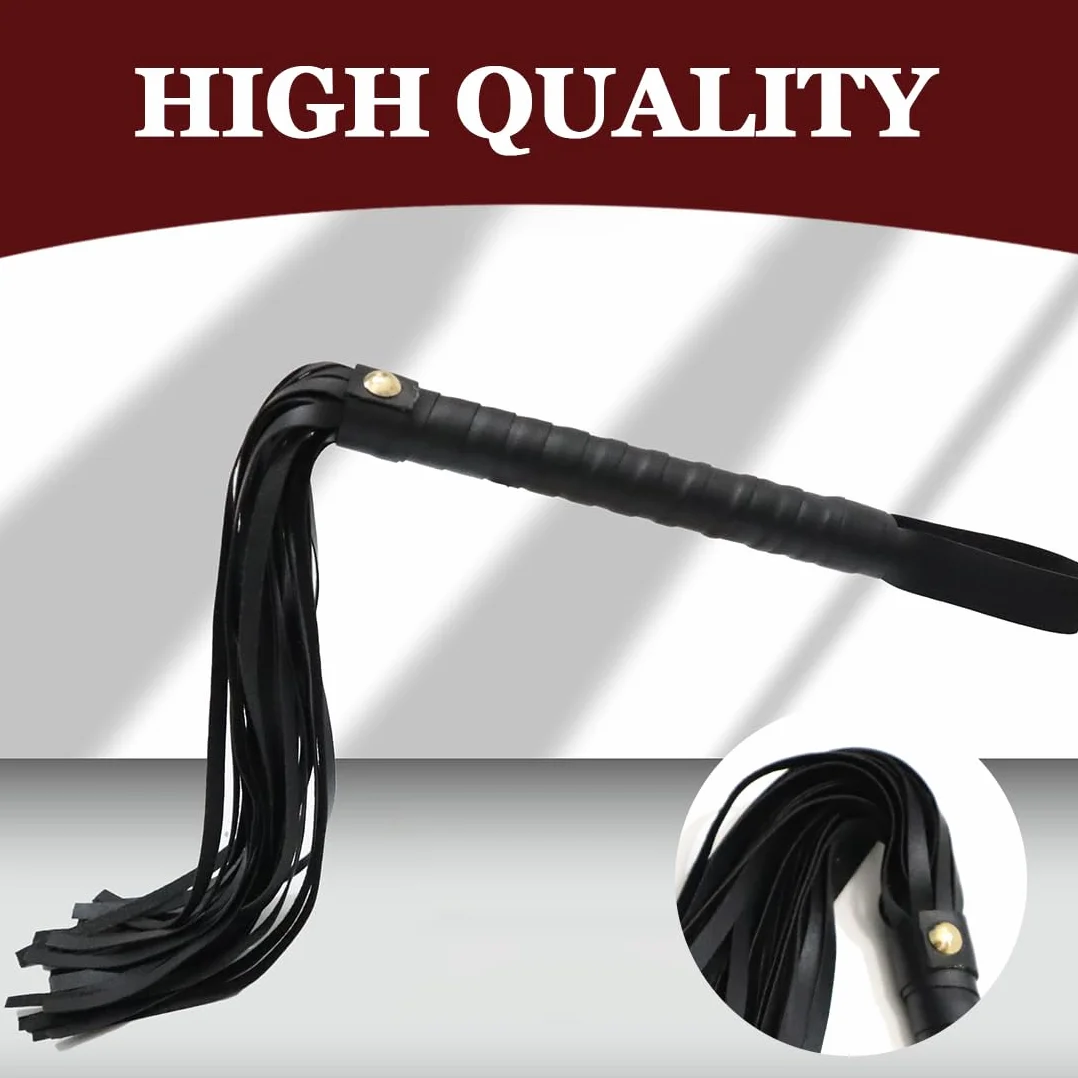 Latigo de Cuero PU para Caballos Herramienta de Entrenamiento, Accesorios para Disfraces