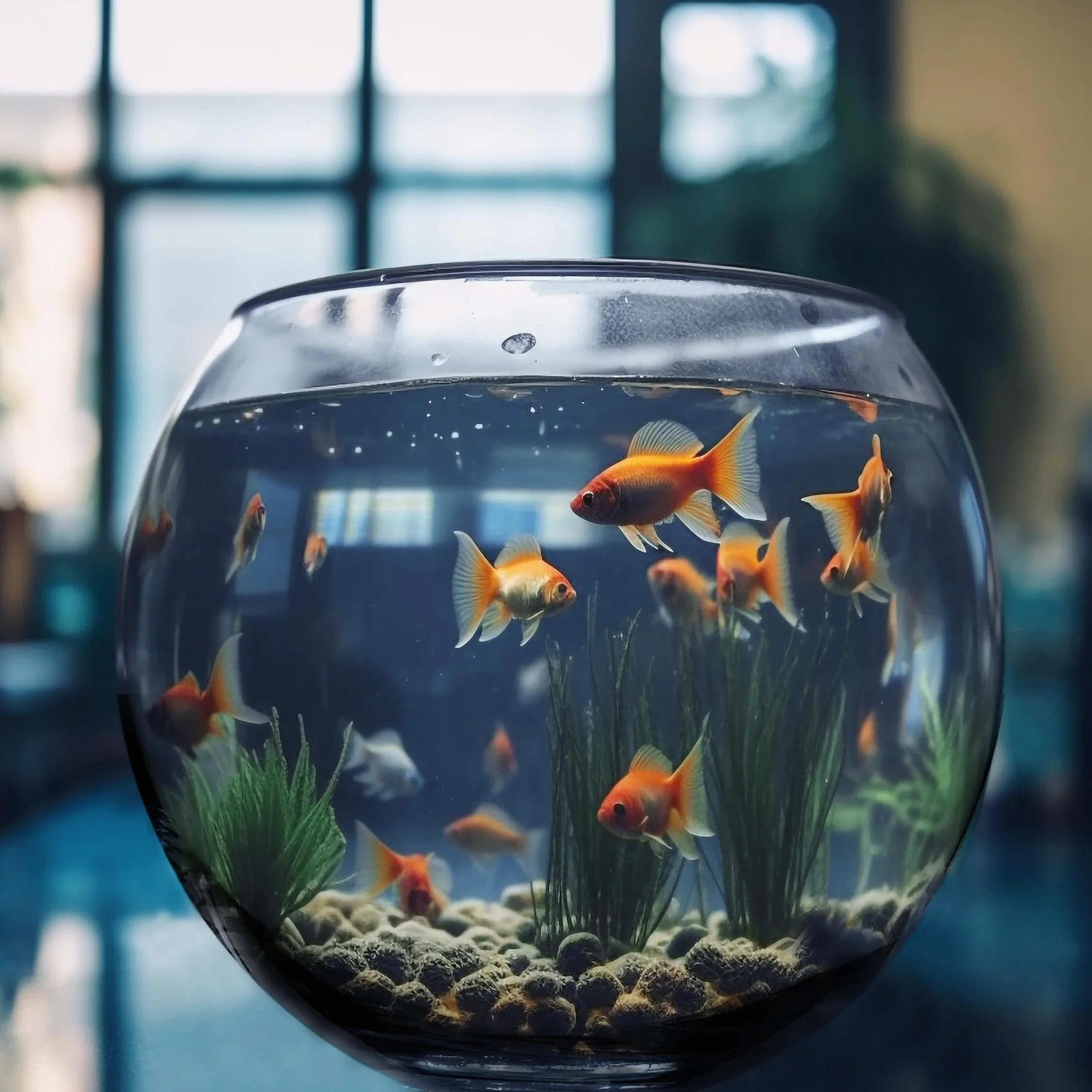 TIENDA EURASIA - Pecera Redonda Mediana, Cristal Transparente, 18cm de Diametro x 13cm de Alto, Esférica, Peces Pequeños, Tortugas y Mascotas