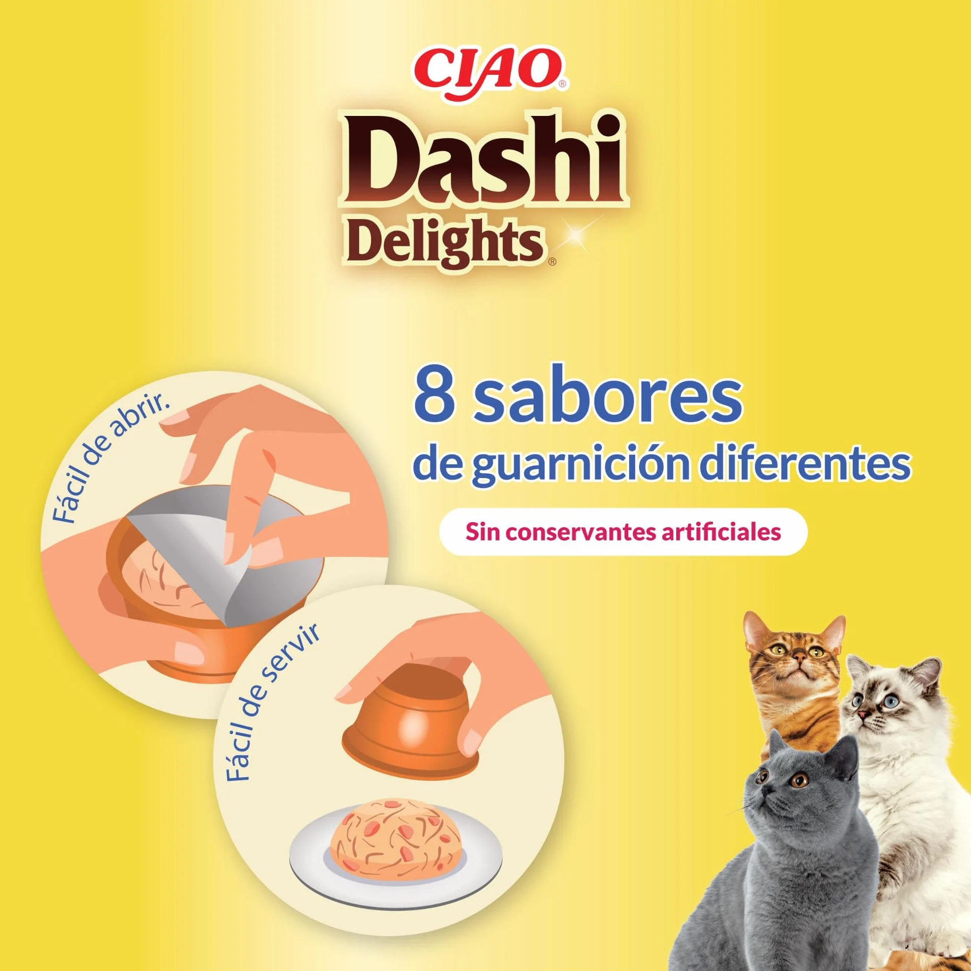 INABA Dashi Delights - Trozos en un Caldo de Copos de Bonito con Pollo - Topping - Alto Contenido en proteínas - Ingredientes Naturales - Comida para Gatos - 70 g