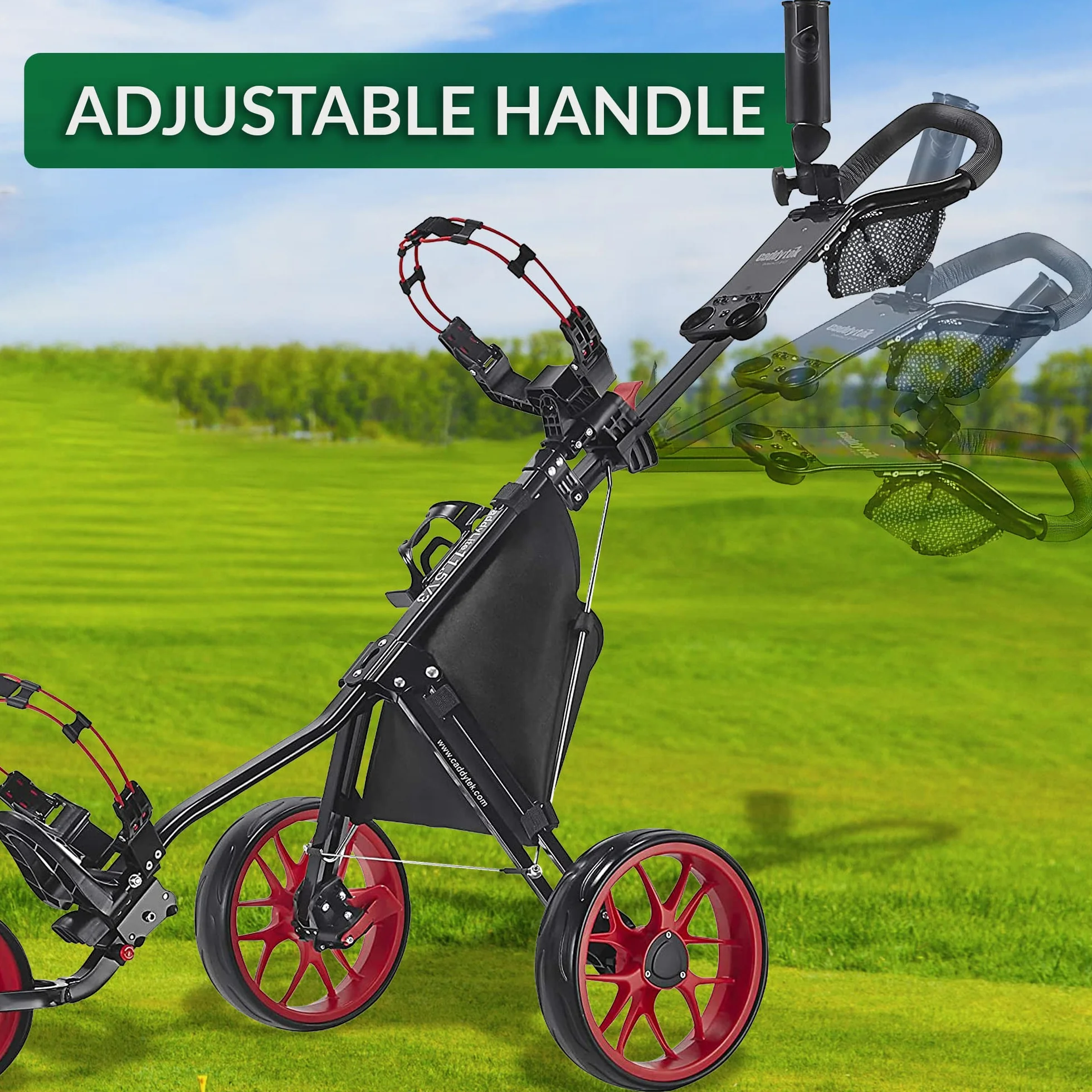 Caddytek CaddyLite 11.5 V3 3 Wheel Golf Push Cart Lightweight Easy Fold