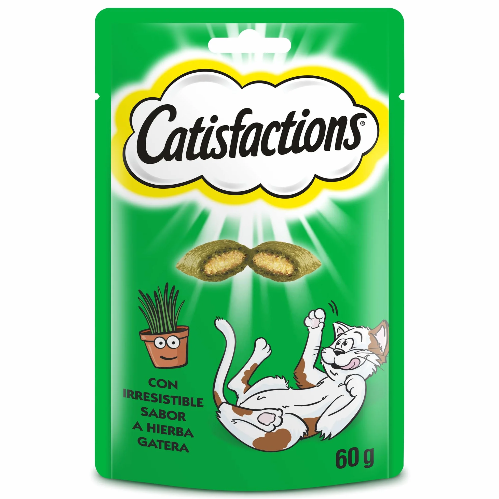Catisfactions Premios para Gatos Sabor Hierba Gatera 6 Packs de 60g