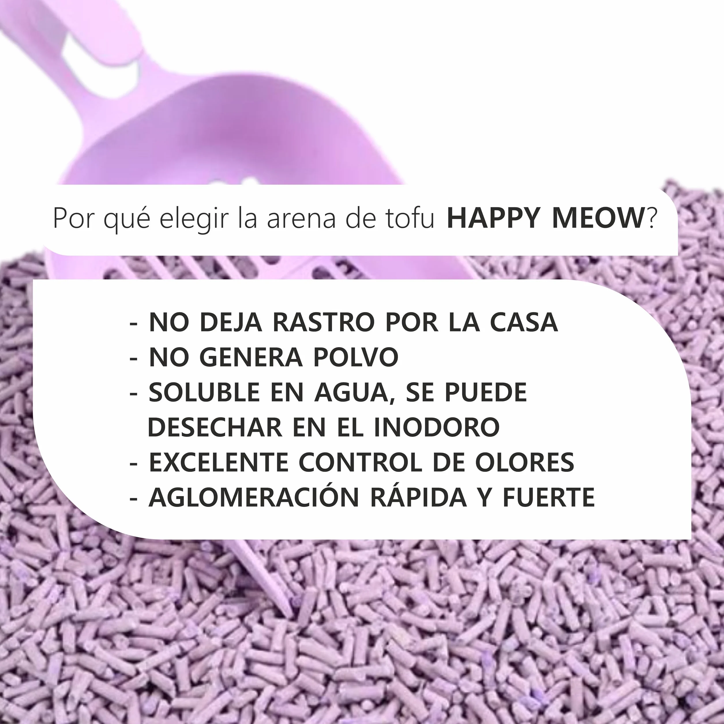 Arena de Tofu para Gatos (18L/7,5Kg) - Natural y Biodegradable - Aglomerante Instantáneo, Bajo en Polvo, Control de Olores Duradero, Ultra Absorbente, Desechable en el Inodoro (Lavanda)