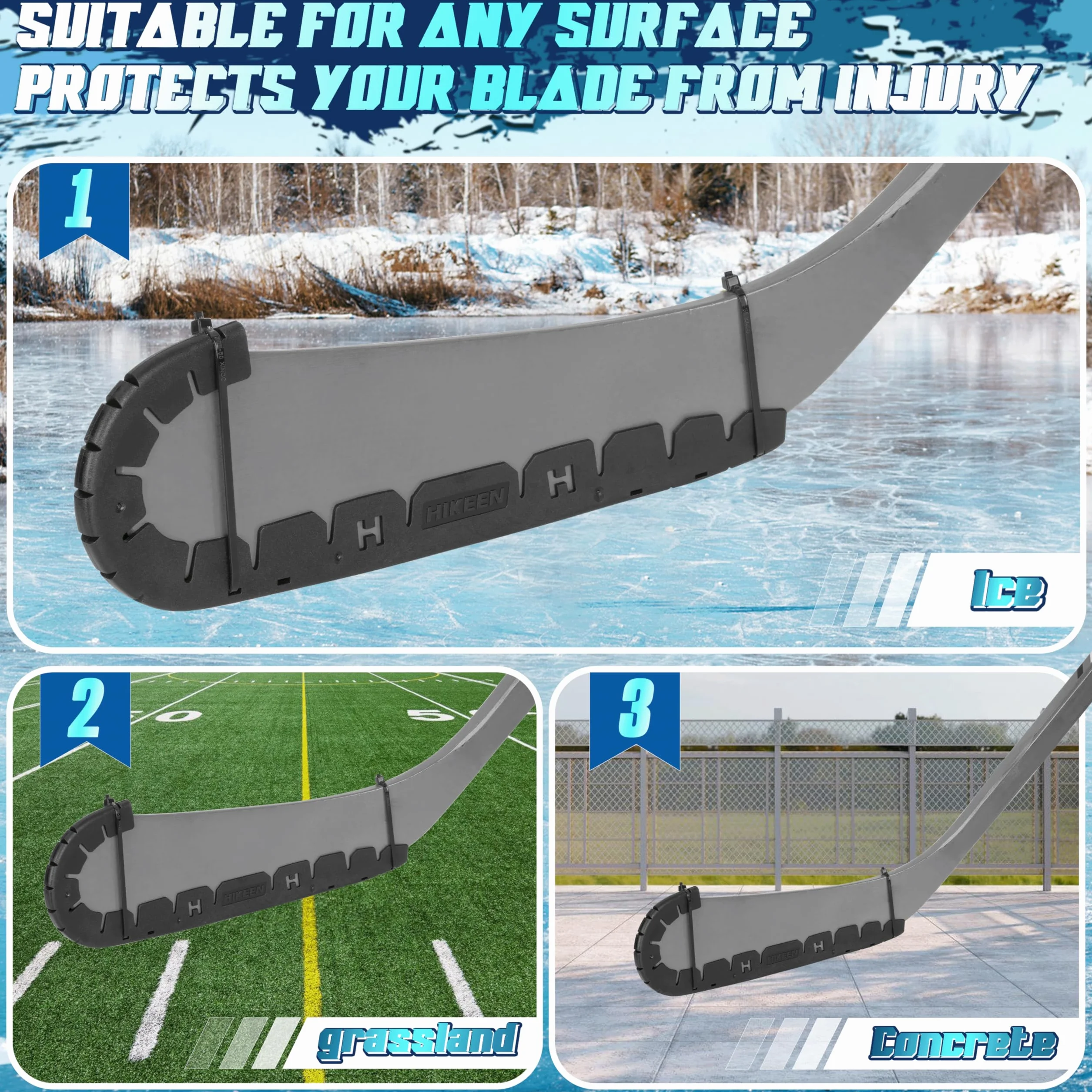 BOOSTEADY Protector de Hoja de Hockey con 25 Vendas de Grippara, Accesorios para Hockey Hielo Funda para Hoja de Hockey Entrenamiento