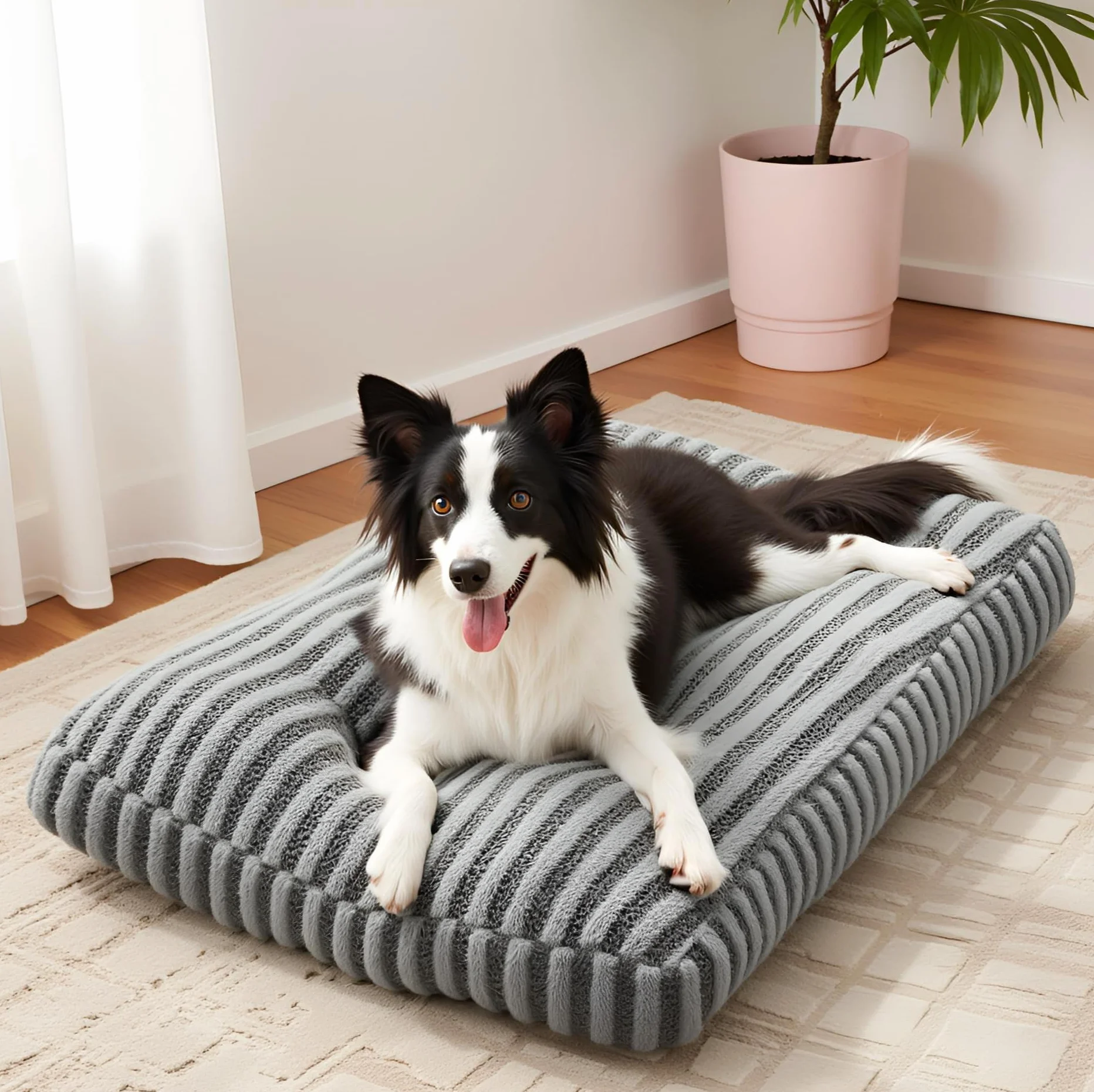 Pawk Cama Perro, Cama para Perros Medianos Lavable Extraíble, Cojín Perro Suave Transpirable Antideslizante para Perros Pequeños y Medianos, 74x53x8cm