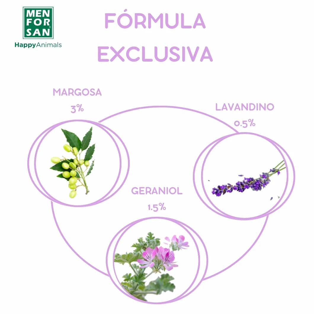 MENFORSAN Pack con 12 Pipetas Anti-Insectos para Gatos, con Margosa, Geraniol y Lavandino, Bolsa autocierre