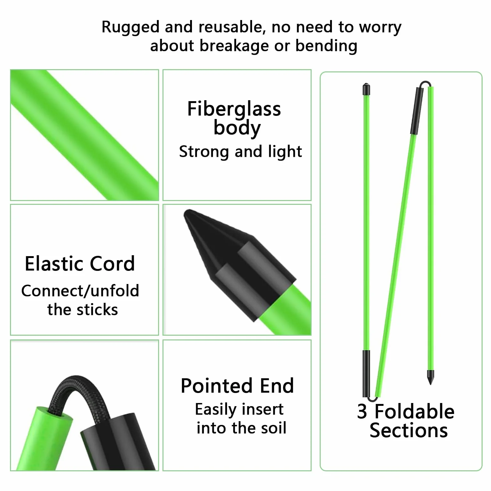 Palos de Alineación para Golf Plegables 122,5 cm Juego de 2