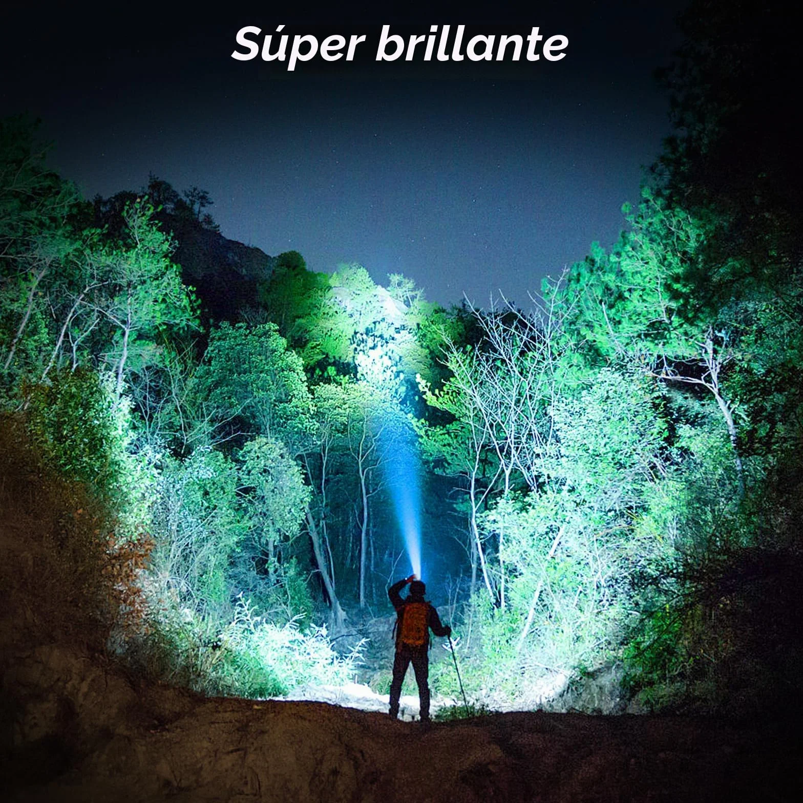 Blukar Linterna Frontal LED Recargable 2000L, IPX5 Impermeable, 30h Funcionamiento, 6 Modos