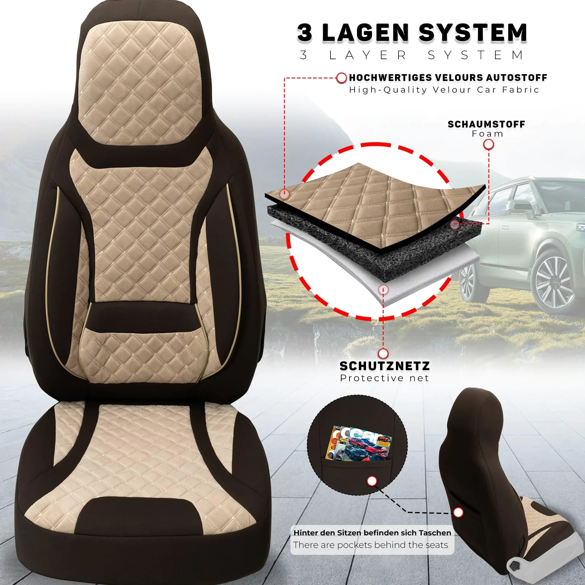 BREMER SITZBEZÜGE Fundas Protectoras a Medida para Land Rover Range Rover Sport 2 T2