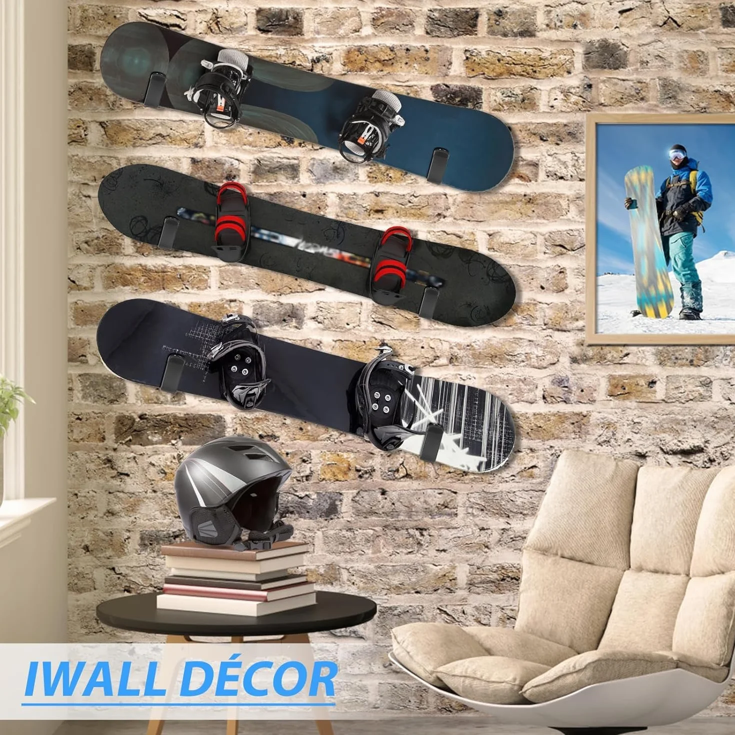 Soporte Skate Pared Porta Tablas Surf Universal Monopatín Longboard Snowboard Multifuncional