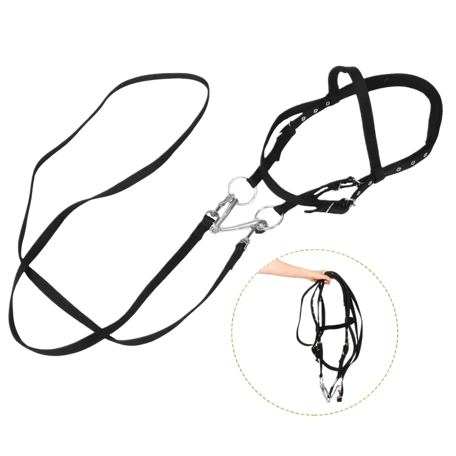 Brida de cuerda, cabestro caballo, riendas multiusos for sendero, cabestros nailon a juego, equipos ecuestres carreras caballos