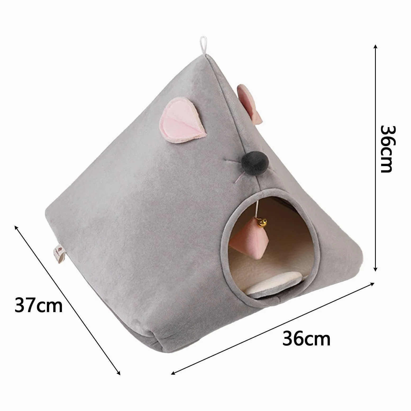 Nido Semicerrado para Gatos, Cama Cueva para Gatos, Adorno Suave Y Lavable para Dormir, Tienda de Campaña para Gatos, Casa para Mascotas, Cama, Gris
