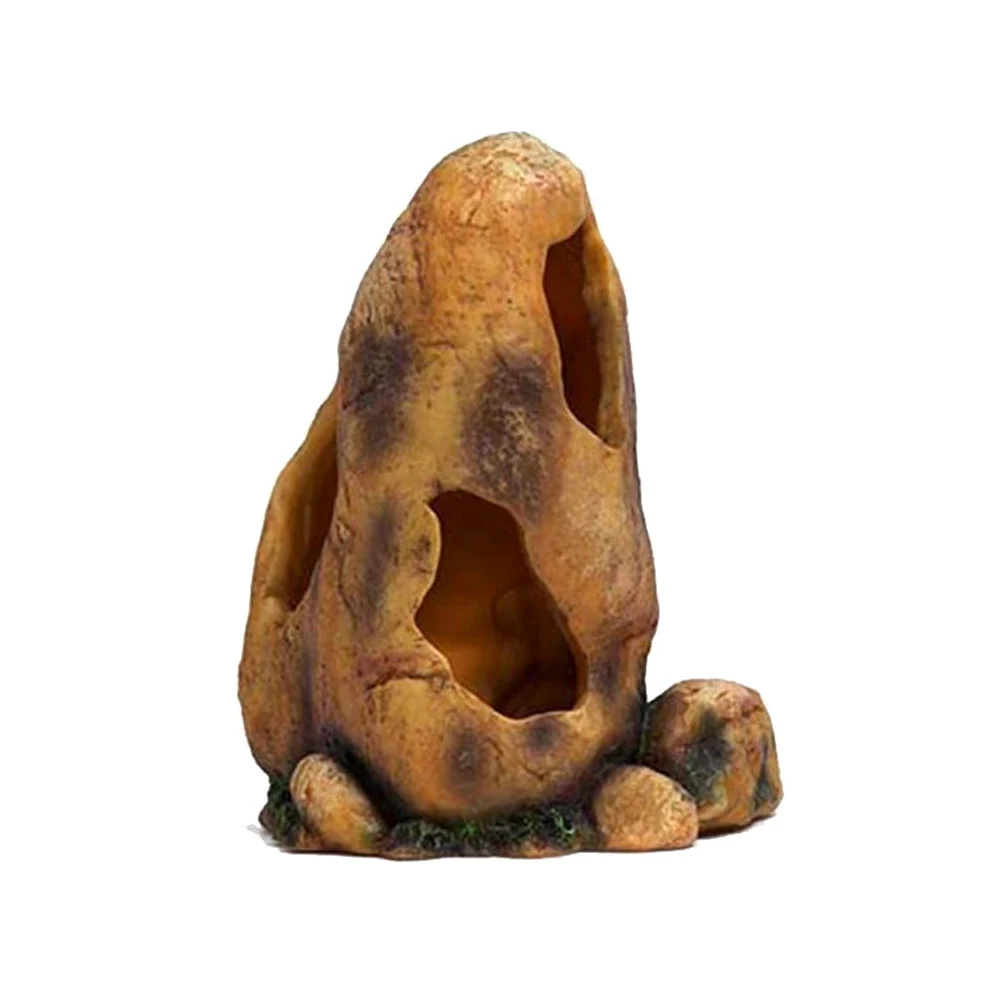 Escondite de Serpientes, escondite de Caja de Reptiles para Acuario de Anfibios, decoración de Esquina de hábitat, escondites de Tortugas, Serpientes y lagartos (17 * 13 * 22cm)