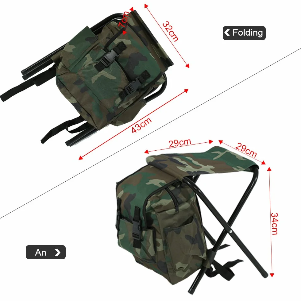 Silla de pesca portátil mochila taburete plegable bolsa camping viaje playa barbacoa