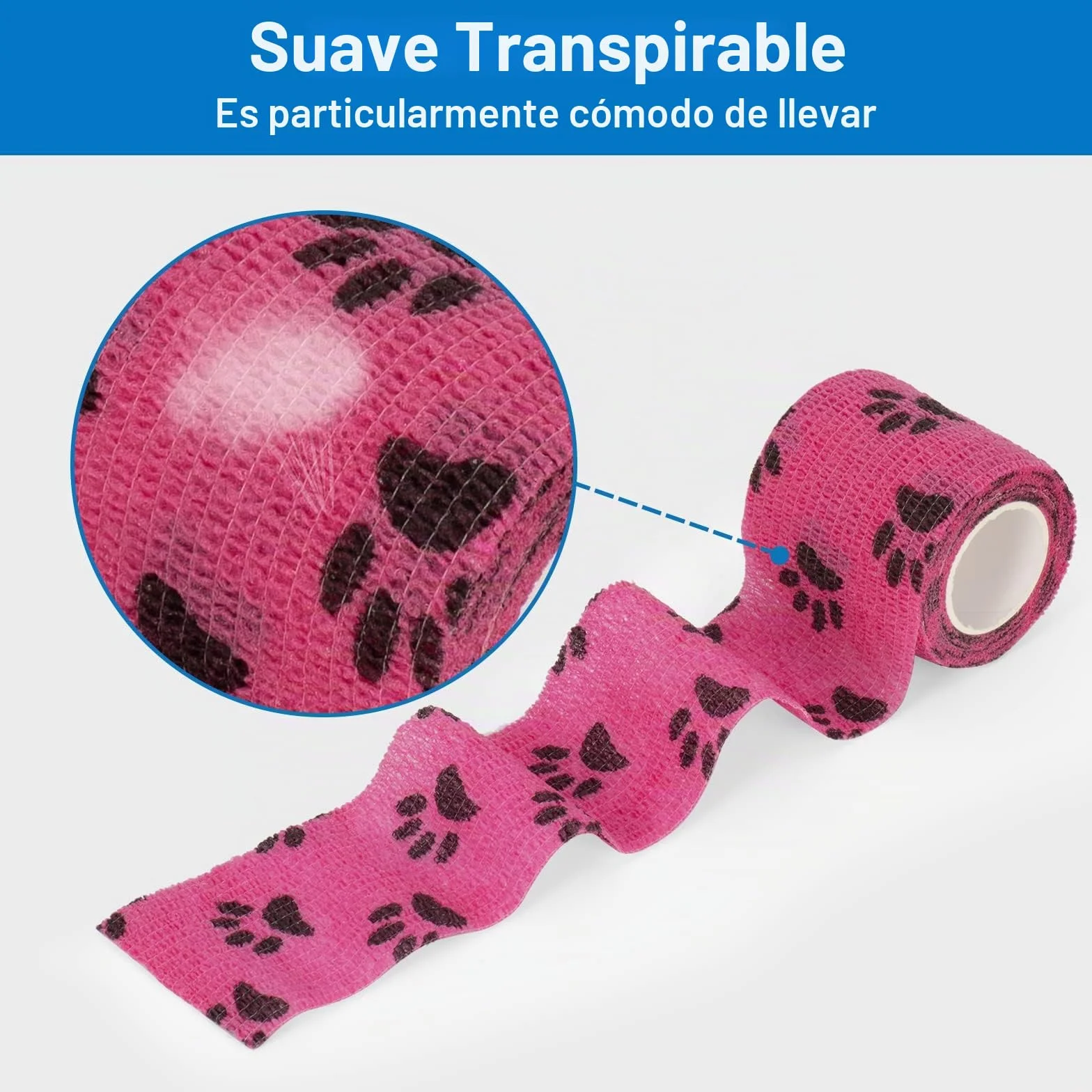 Vendaje Adhesivo Deportivo 5cm x 4,5m Cinta Cohesiva Autoadhesiva para Primeros Auxilios, Dedos, Muñecas, Tobillo