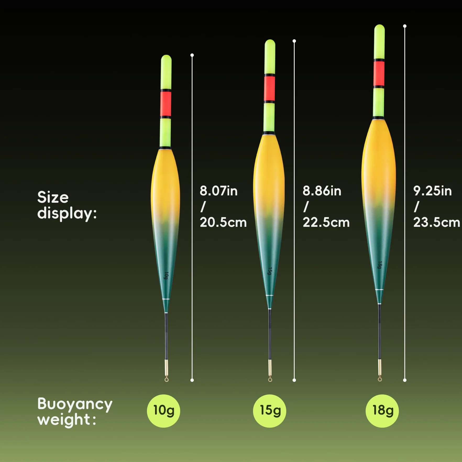 Flotadores de Pesca LED Recargables 10g 15g 20g Impermeables para Pesca Nocturna