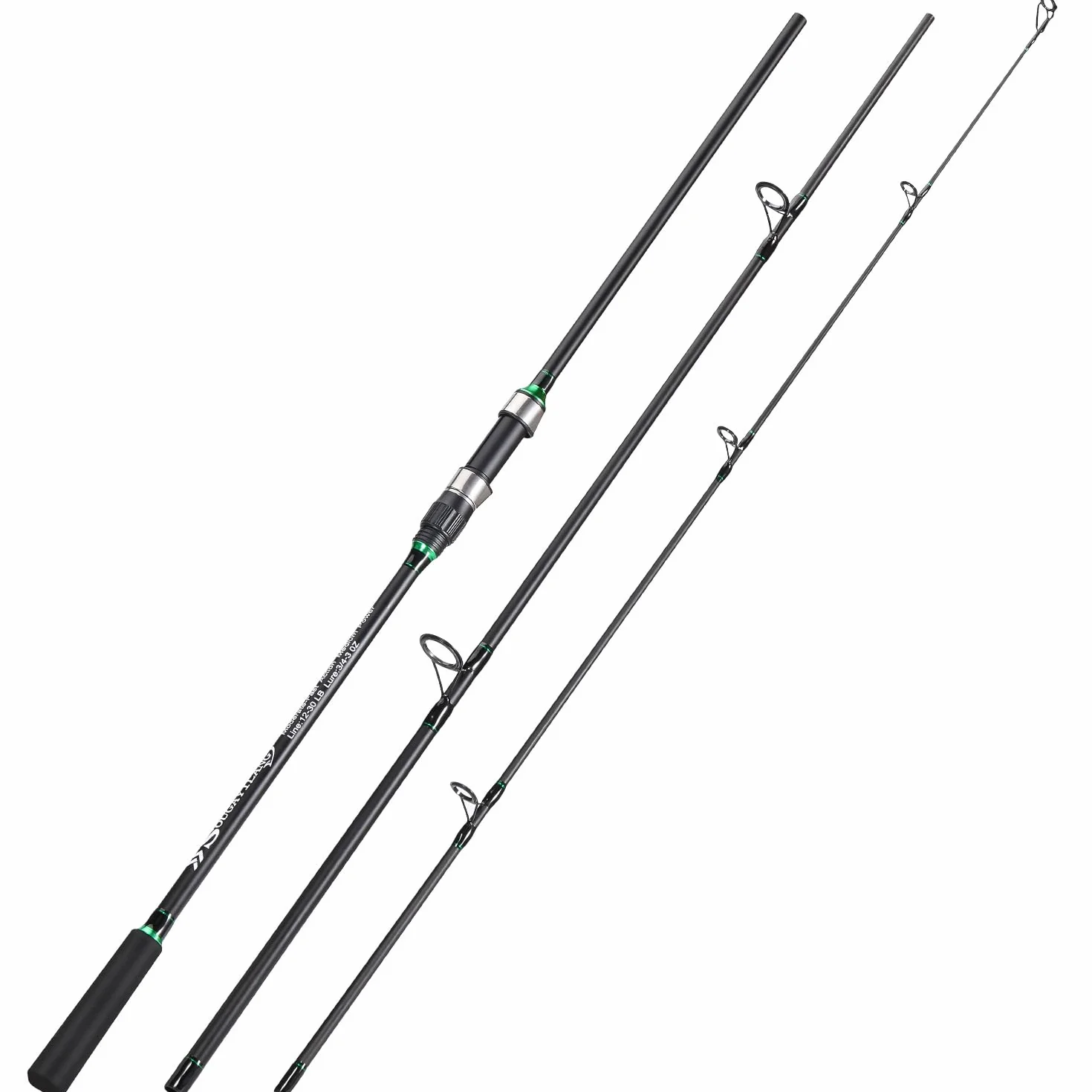 Sougayilang Caña de surf fibra carbono 3 secciones 2.7m 3.0m 3.3m 3.6m pescar agua salada carpa viaje