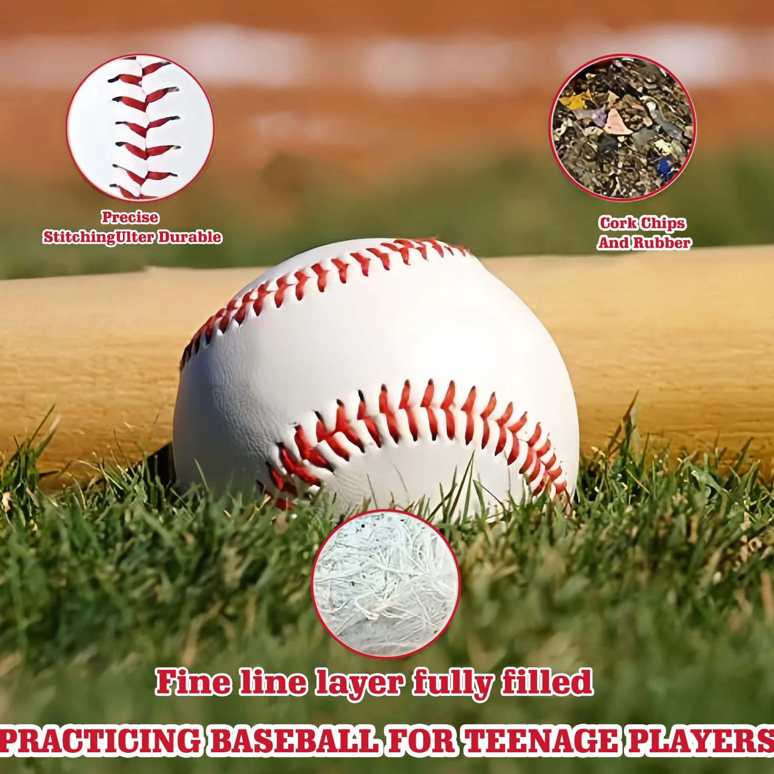 Pelotas de béisbol profesional cosidas a mano 9 pulgadas para adultos y jóvenes
