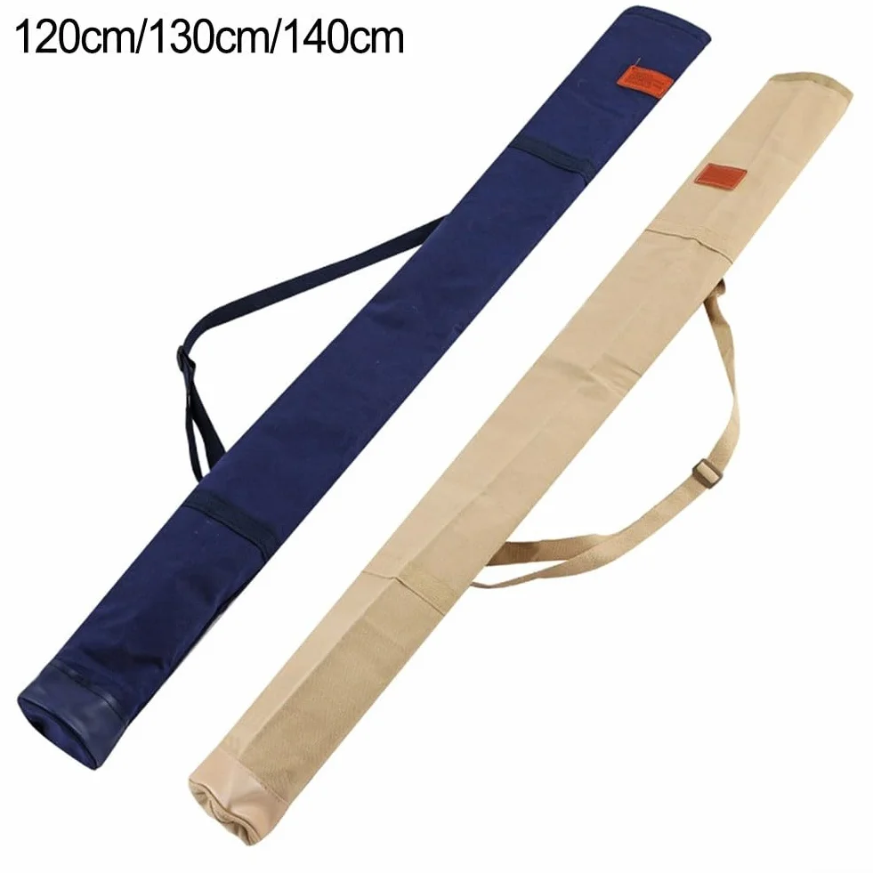 Bolsa de almacenamiento multiusos para equipo de pesca, lona gruesa, correas telescópicas, 1,2 m, azul