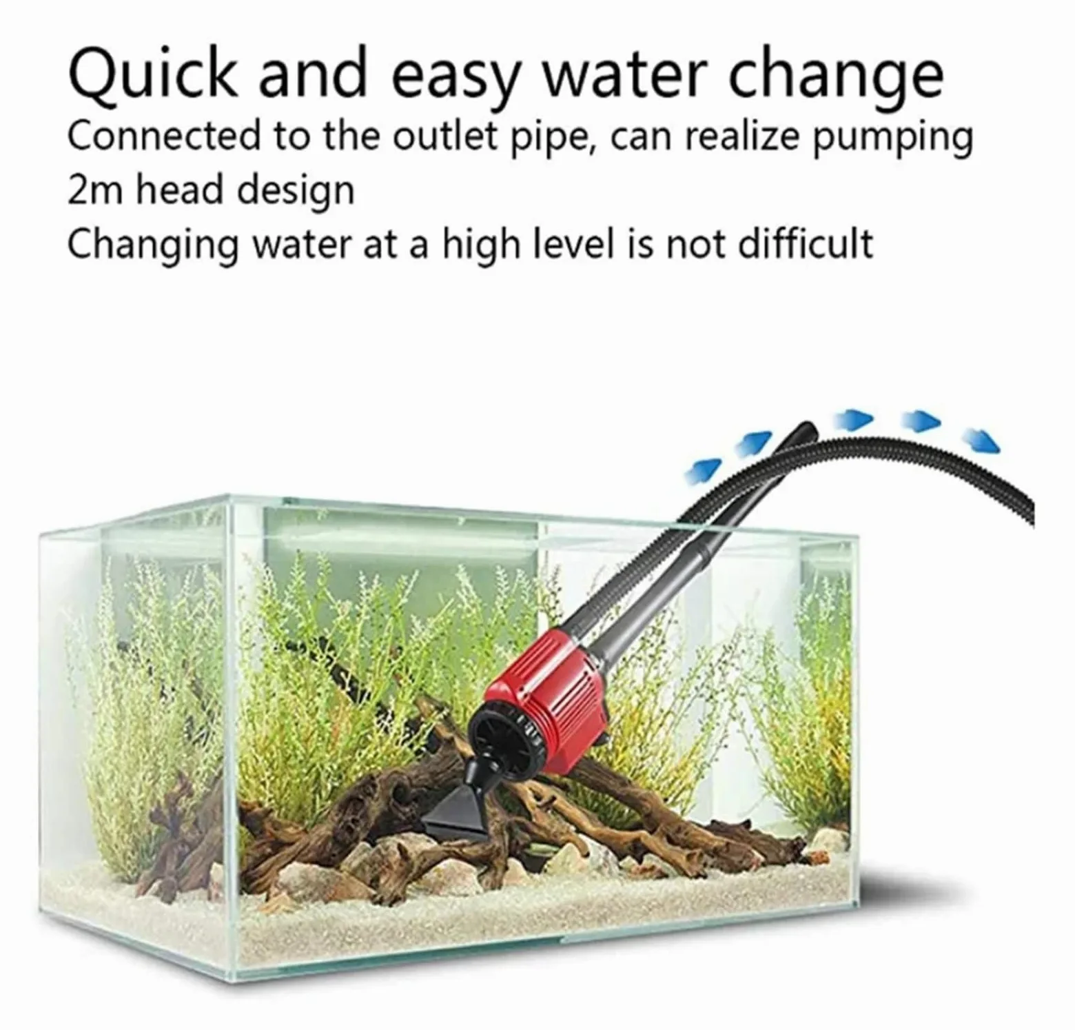 Limpiador de Grava for Acuario, Limpieza de Filtro de Grava eléctrico, Cambiador de Agua al vacío automático, Filtro de Limpieza de Arena for pecera, for Peces