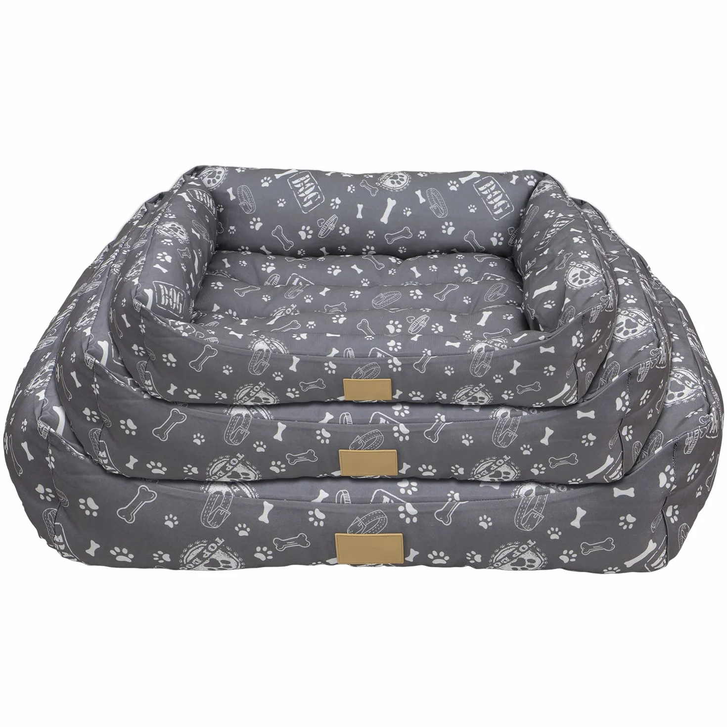 TIENDA EURASIA - Cama de Perro, Cama para Perros Grandes, Medianos y Pequeños, Divertida Cama Perro de Poliester con Interior con Comodas Fibras de Algodon (80 x 60 cm)
