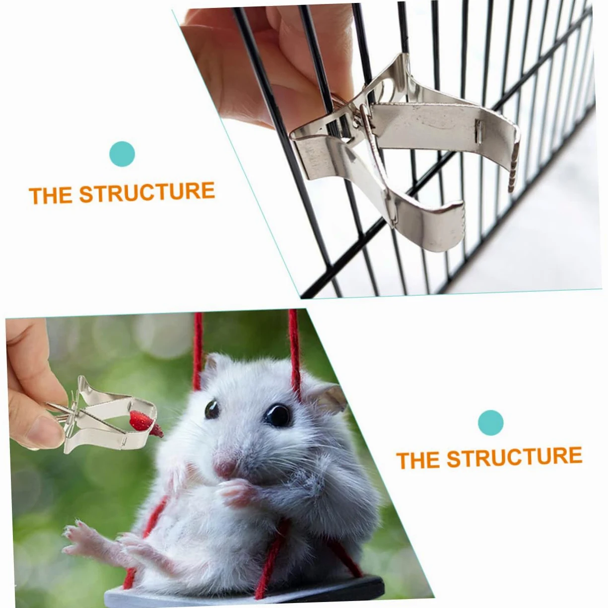 Yardwe 30piezas Soporte De Alimentos para Pájaros Inoxidable Clips para Jaulas para Alimentación De Periquitos y Aves