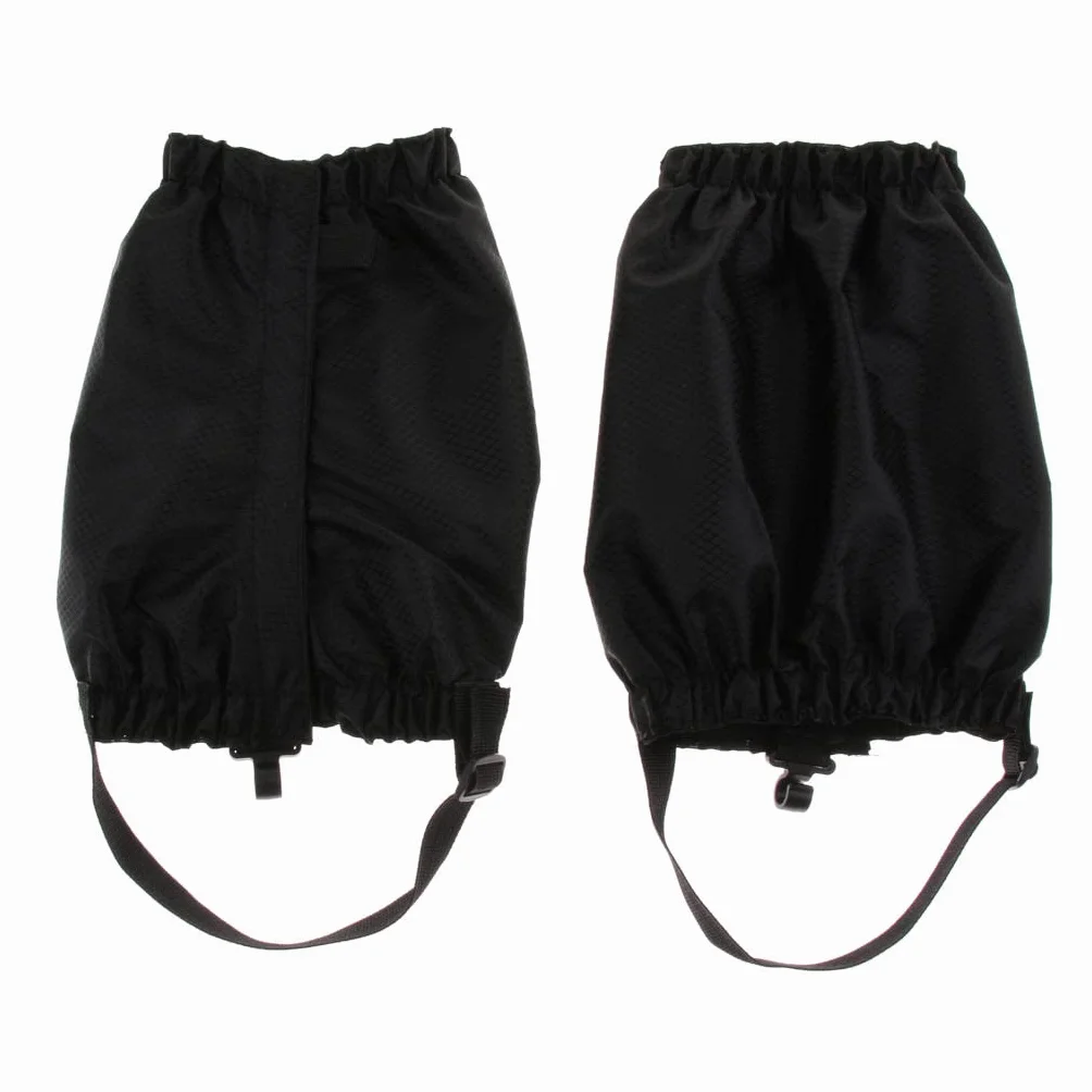 Polainas de tobillo impermeables ajustables para senderismo mochilero - Negro 2 pares