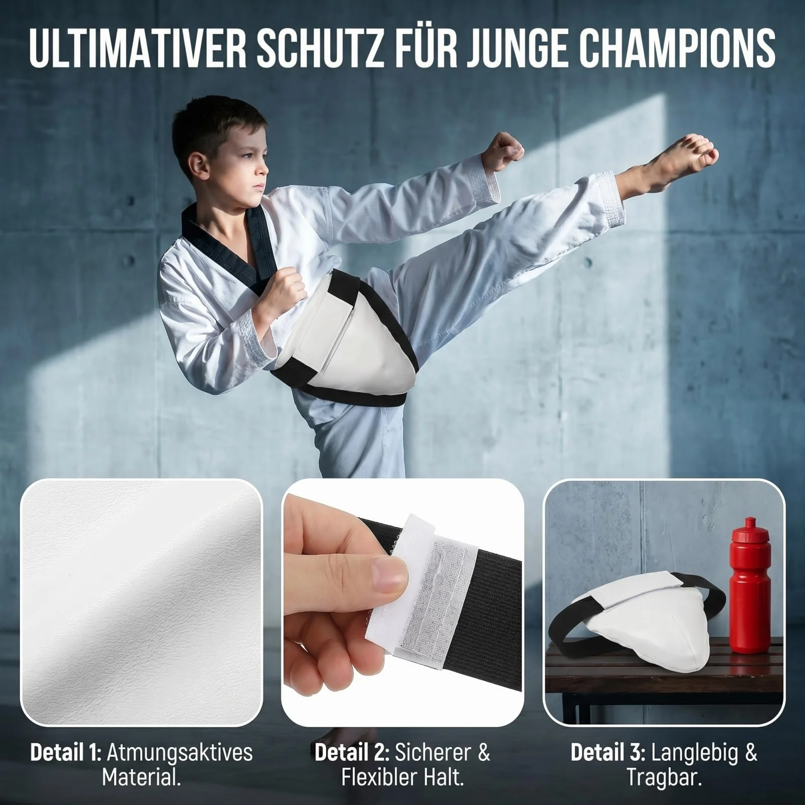 Protección Ingle para niños Taekwondo Kickboxing Artes Marciales protección abdominal