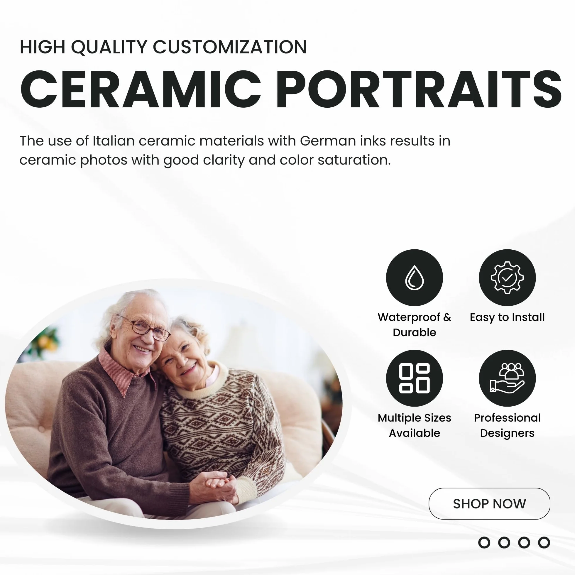 Azulejo Conmemorativo Personalizado para Lápida - Foto en Cerámica Impermeable para Decoración de Tumbas - Imagen de Porcelana Resistente a los Rayos UV - Placa Funeraria para Cementerio