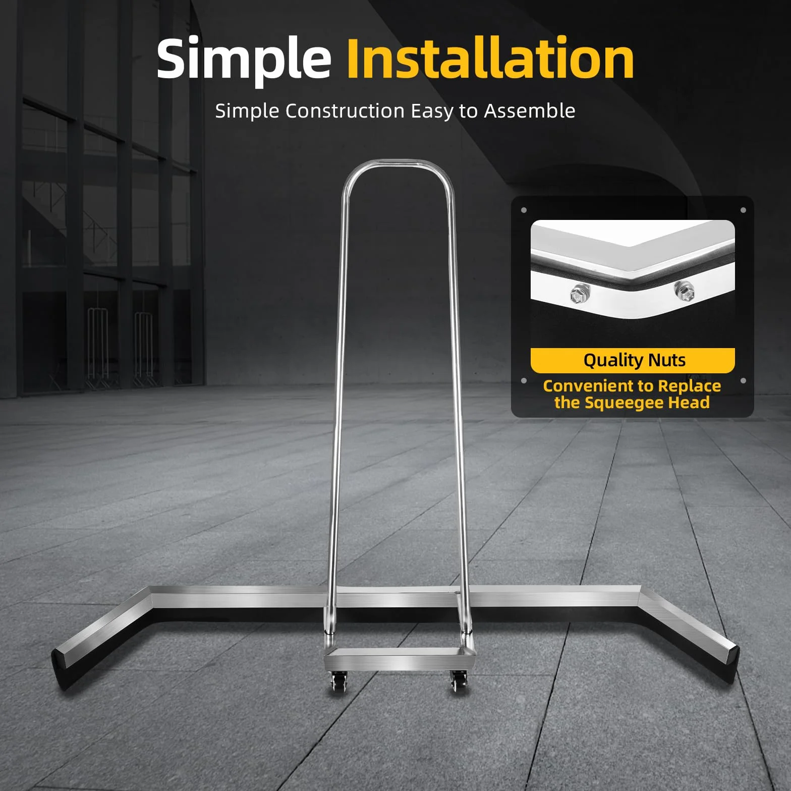 Rasqueta para pista de tenis acero inoxidable con ruedas universales