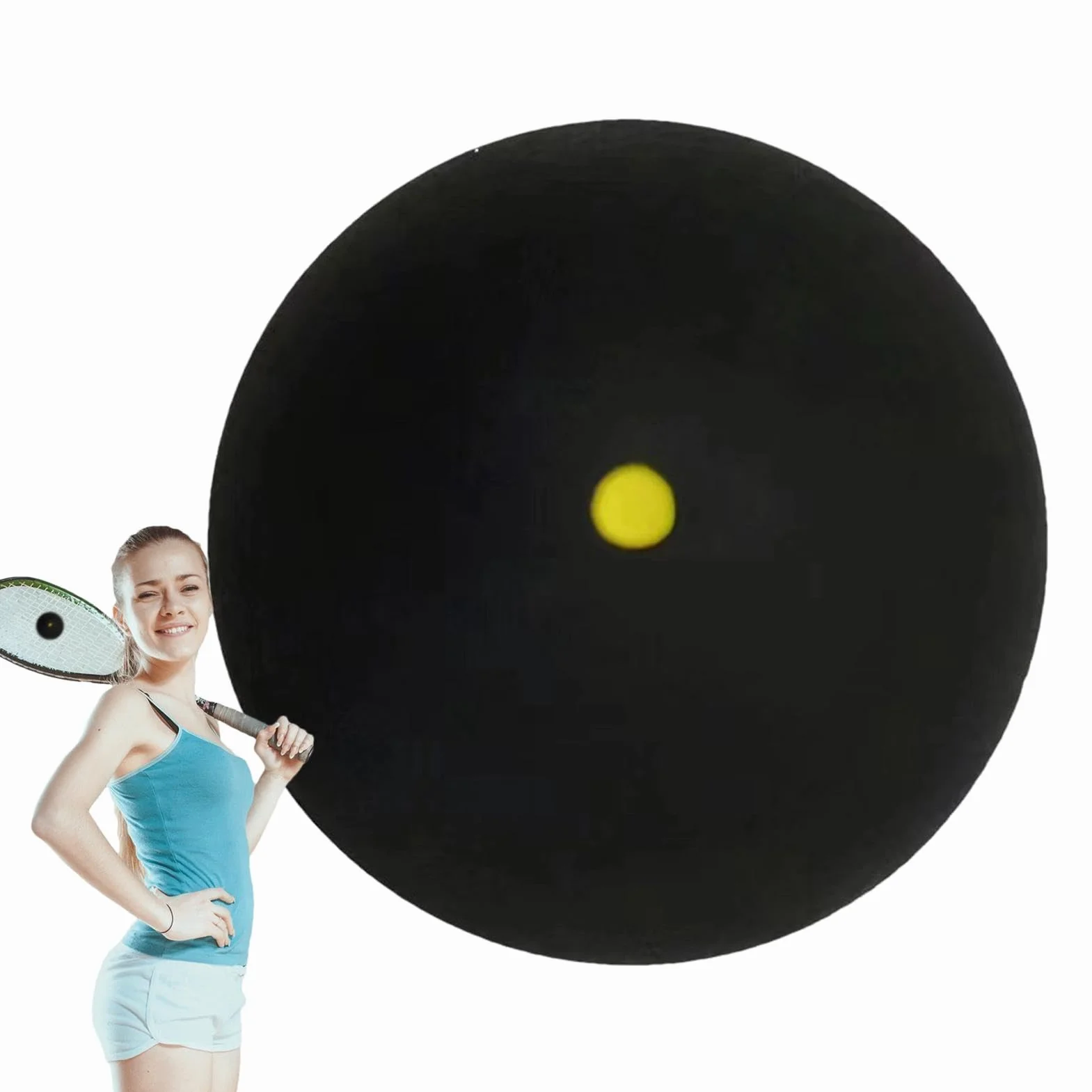 Pelotas de Squash de Goma con Punto Amarillo, Profesionales, Equipo de Squash Portátil para Principiantes