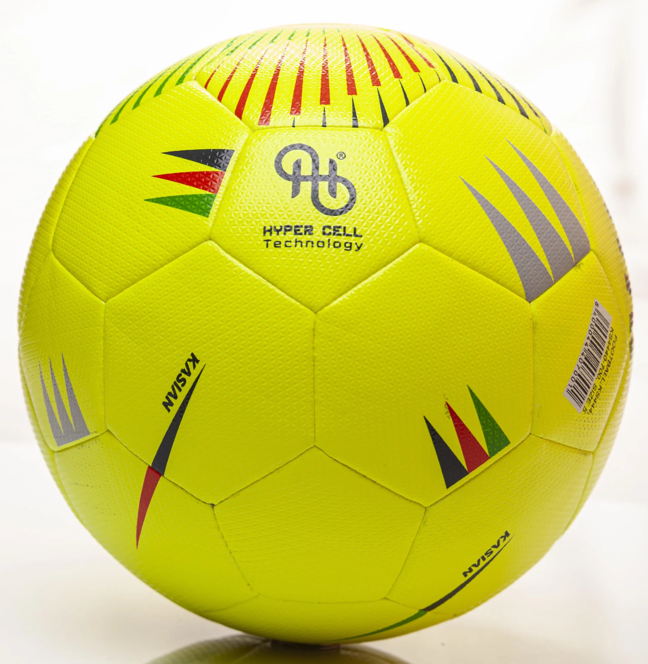 KASIAN Balón Fútbol Pro KS444, Control y Resistencia con Tecnología Hypercell, TPU de Alto Rendimiento, Amarillo