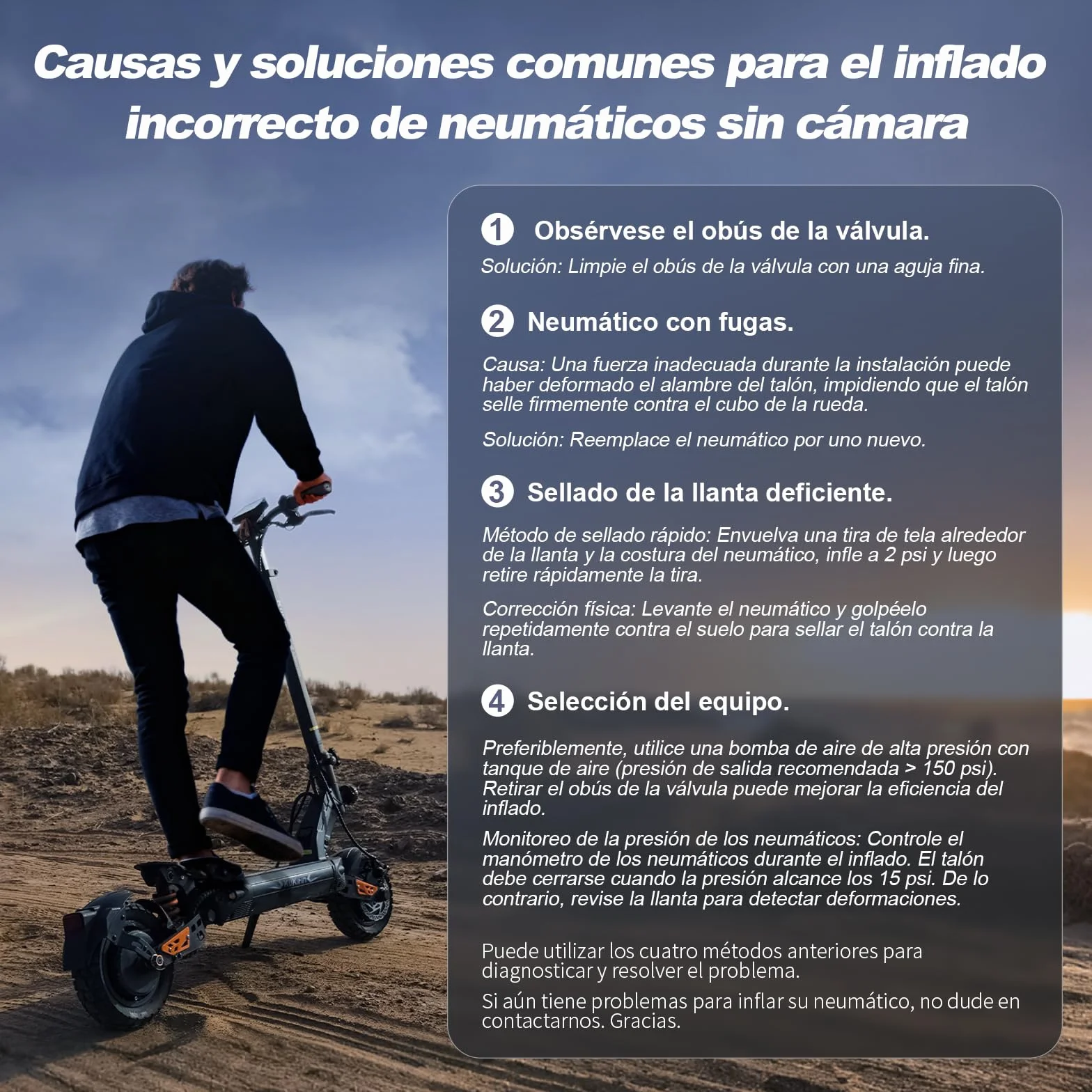 Neumáticos Off-Road Tubeless 10x2,7-6,5 para Smartgyro Speedway, Dualtron 3, KuKirin G3