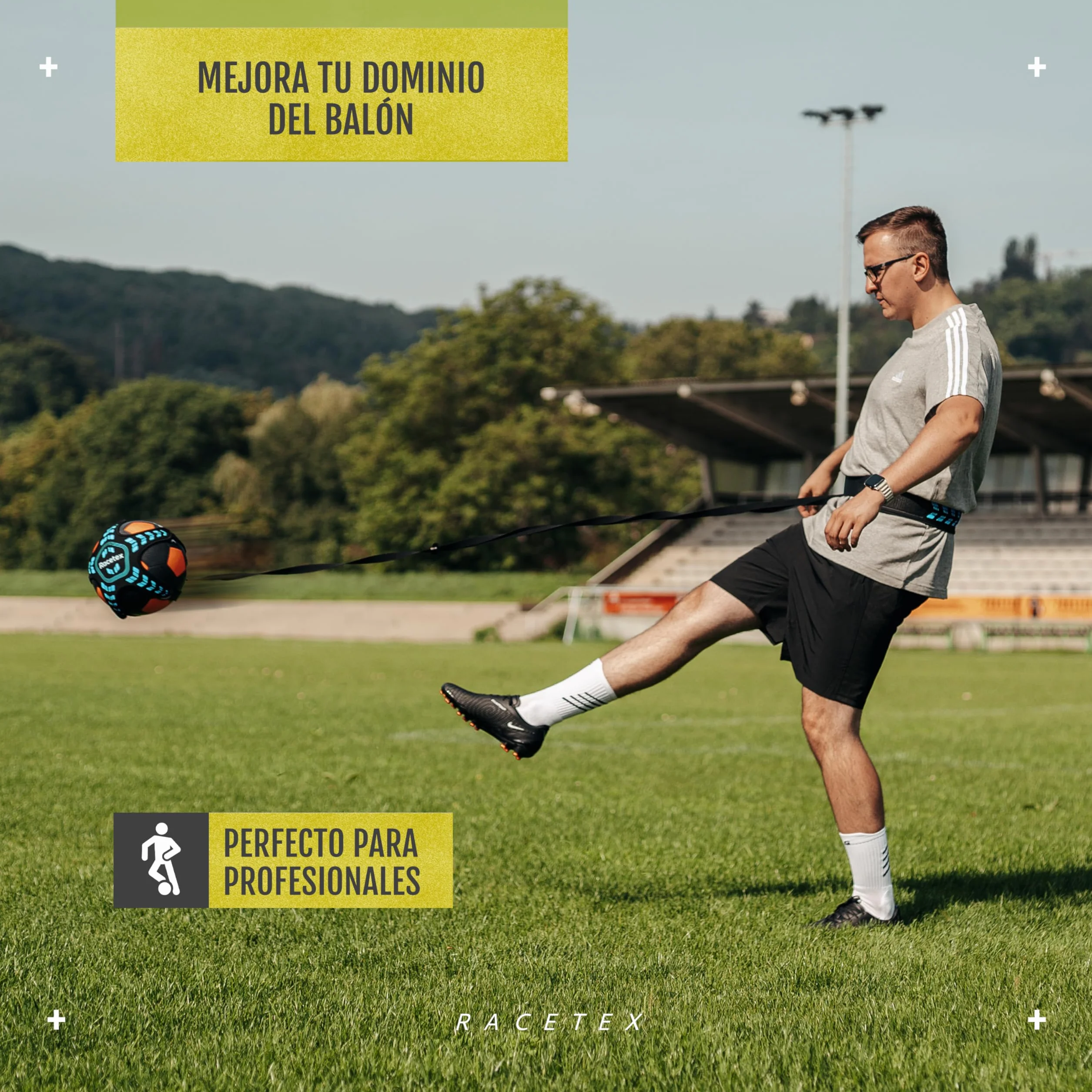 Racetex Cinturón Entrenamiento Niño Longitud Regulable Accesorios Fútbol para Futbolistas Regalo Entrenador Fútbol Niños Football Training Belt