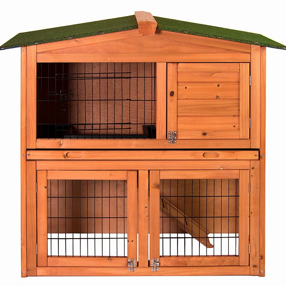 Home Discount Jaula de Madera para Mascotas, 2 Pisos, Bandeja Deslizante