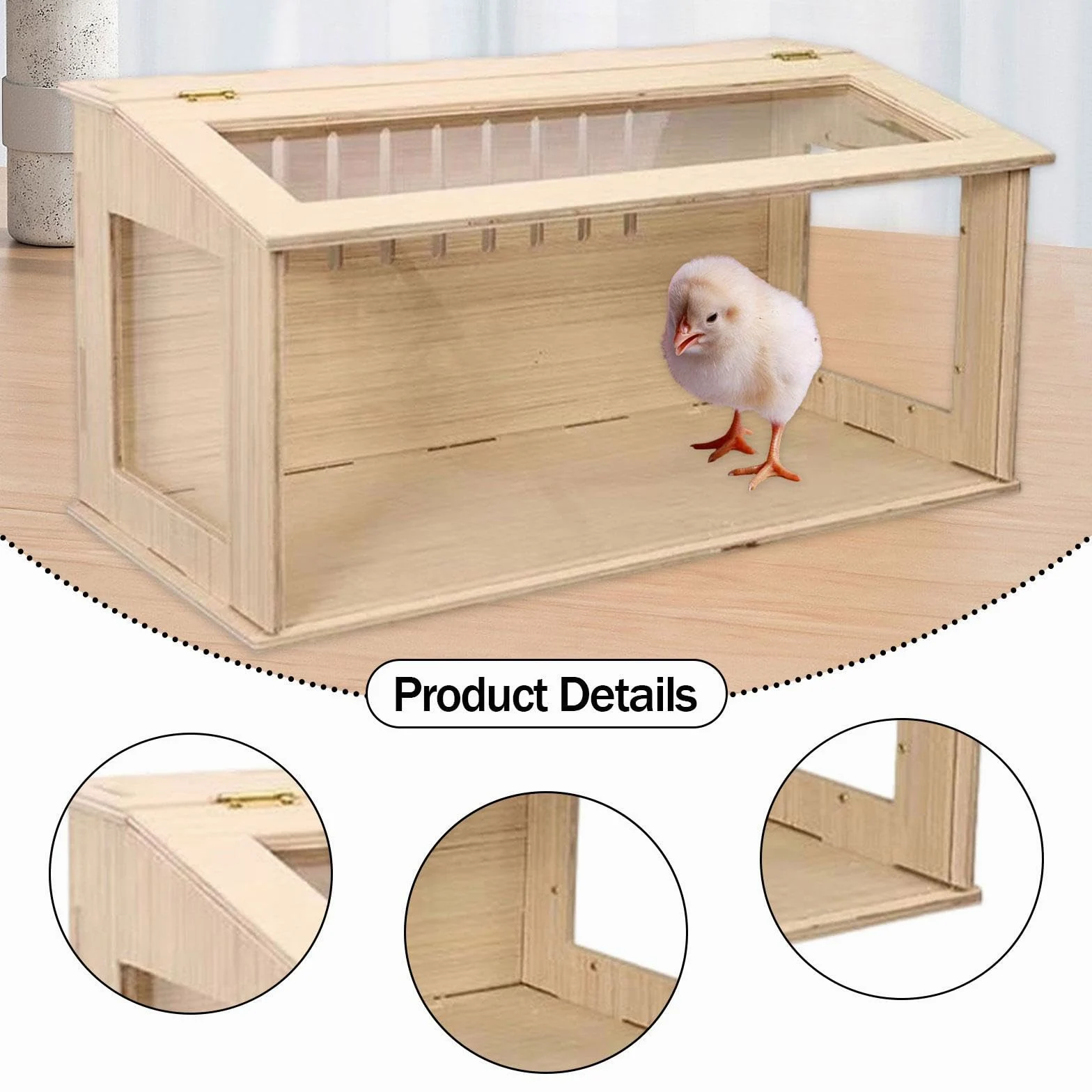 F Fityle Jaula para Hámster de, Caja de Cría de Pollos con Ventana, Escondite, Nido, Hábitat para Ratones Y, Caja Nido para Ratones, Ratones Y, Lados Transparentes de 40 cm