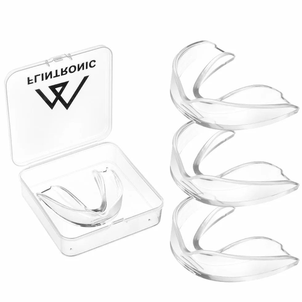Flintronic 4 Piezas Protector Bucal para Dormir, Férula de Descarga para Bruxismo y Roncar