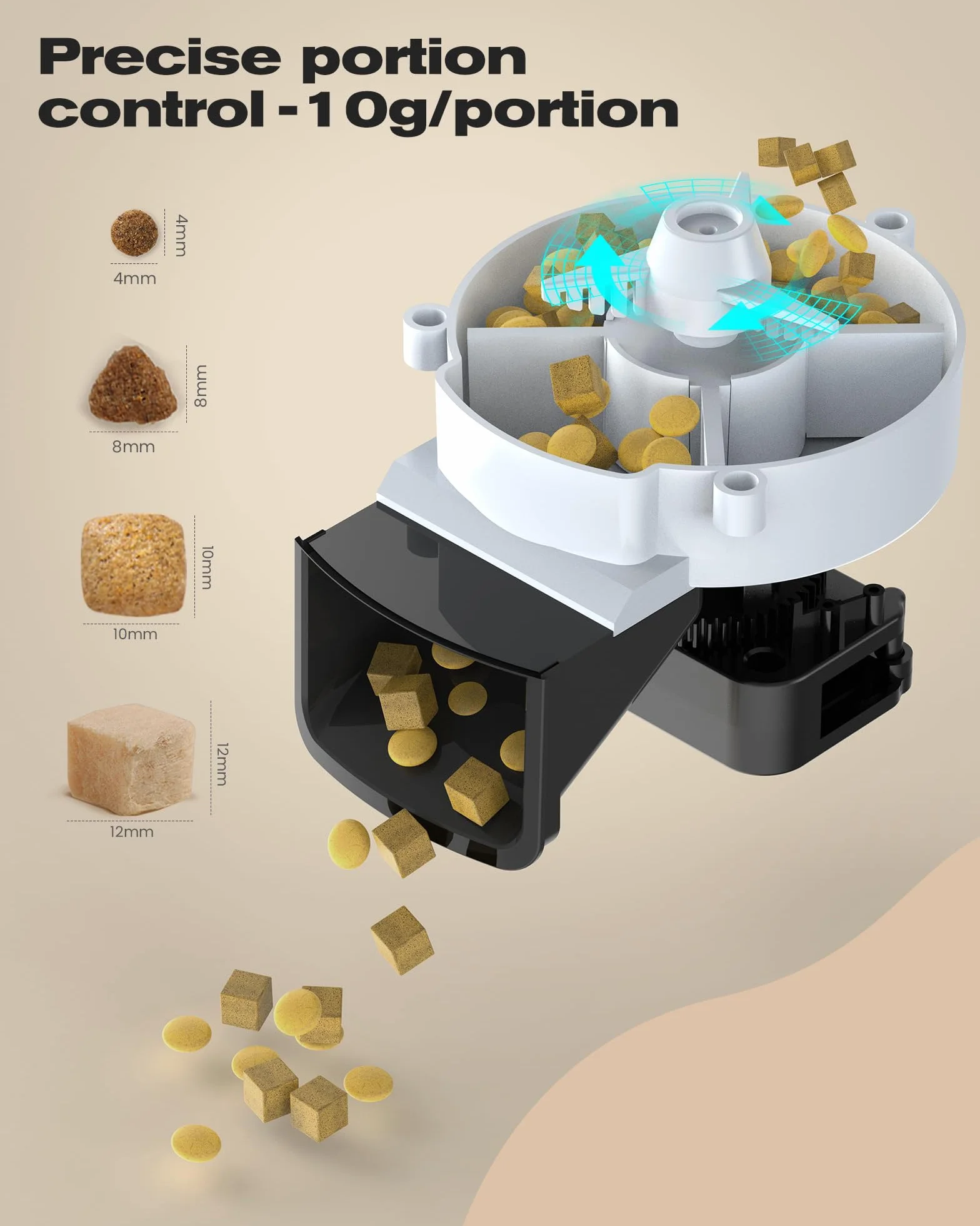 Comedero Gato Automatico - 5G/2.4G WiFi Dispensador Comida Gatos - Comedero Automatico Gato Conectar App - Alimentación a Distancia - 1-10 Comidas al Día - 10s Voz - Doble Alimentación - 3L