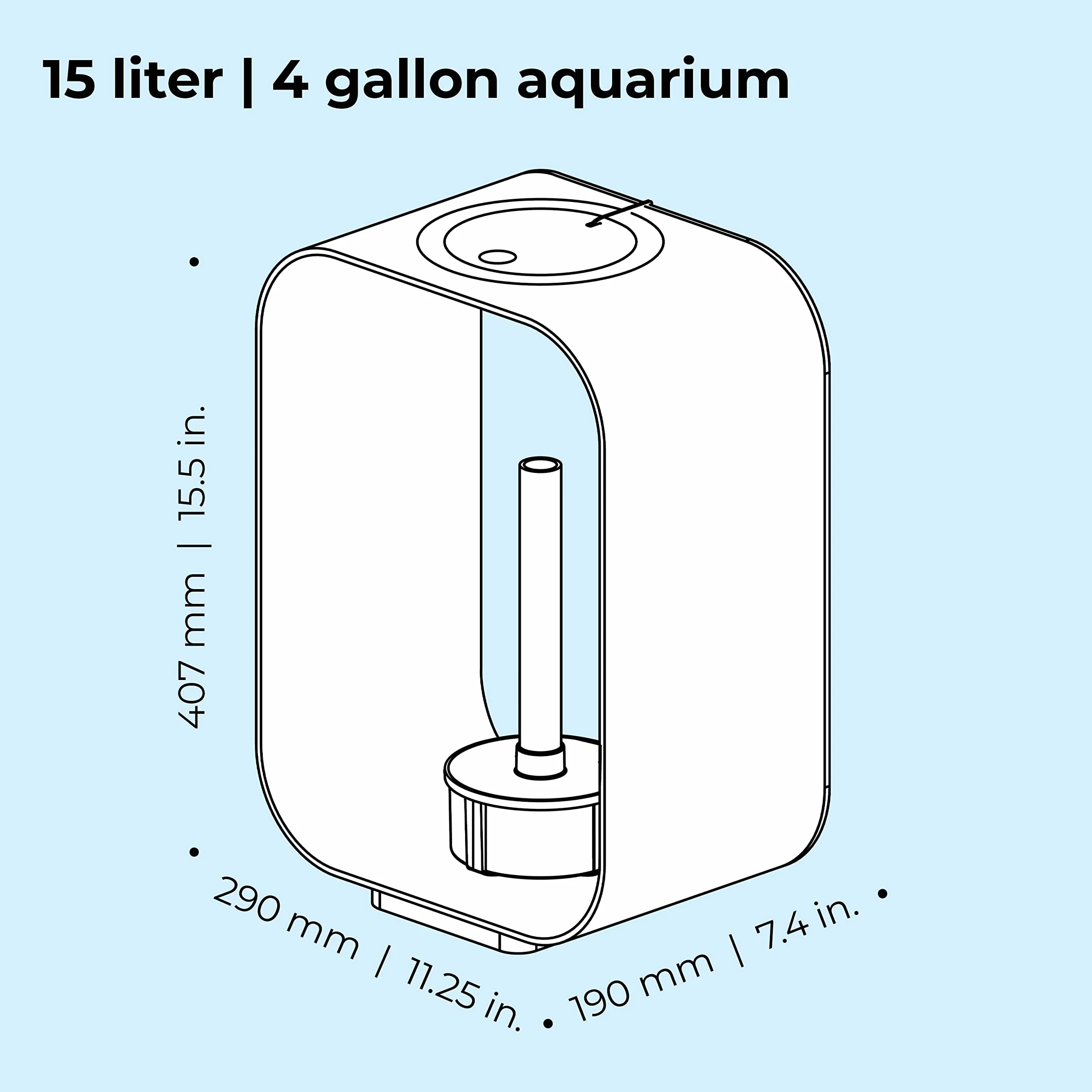 biOrb 72047 LIFE 15 LED transparente - acuario decorativo de 15 litros completo con sistema de filtrado, iluminación LED y sustrato cerámico de robusto cristal acrílico