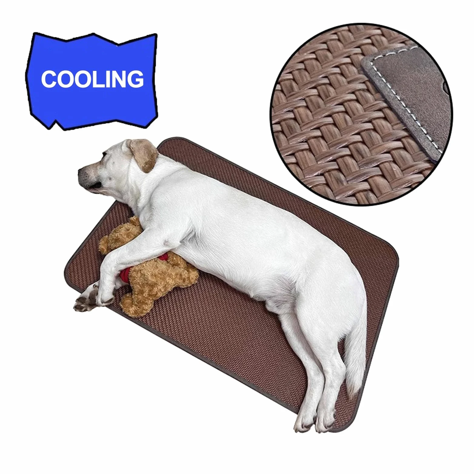 Alfombrilla Refrescante for Mascotas, Manta Refrescante Perro, Colchoneta Perro, Antimordeduras(Brown,60x50cm)
