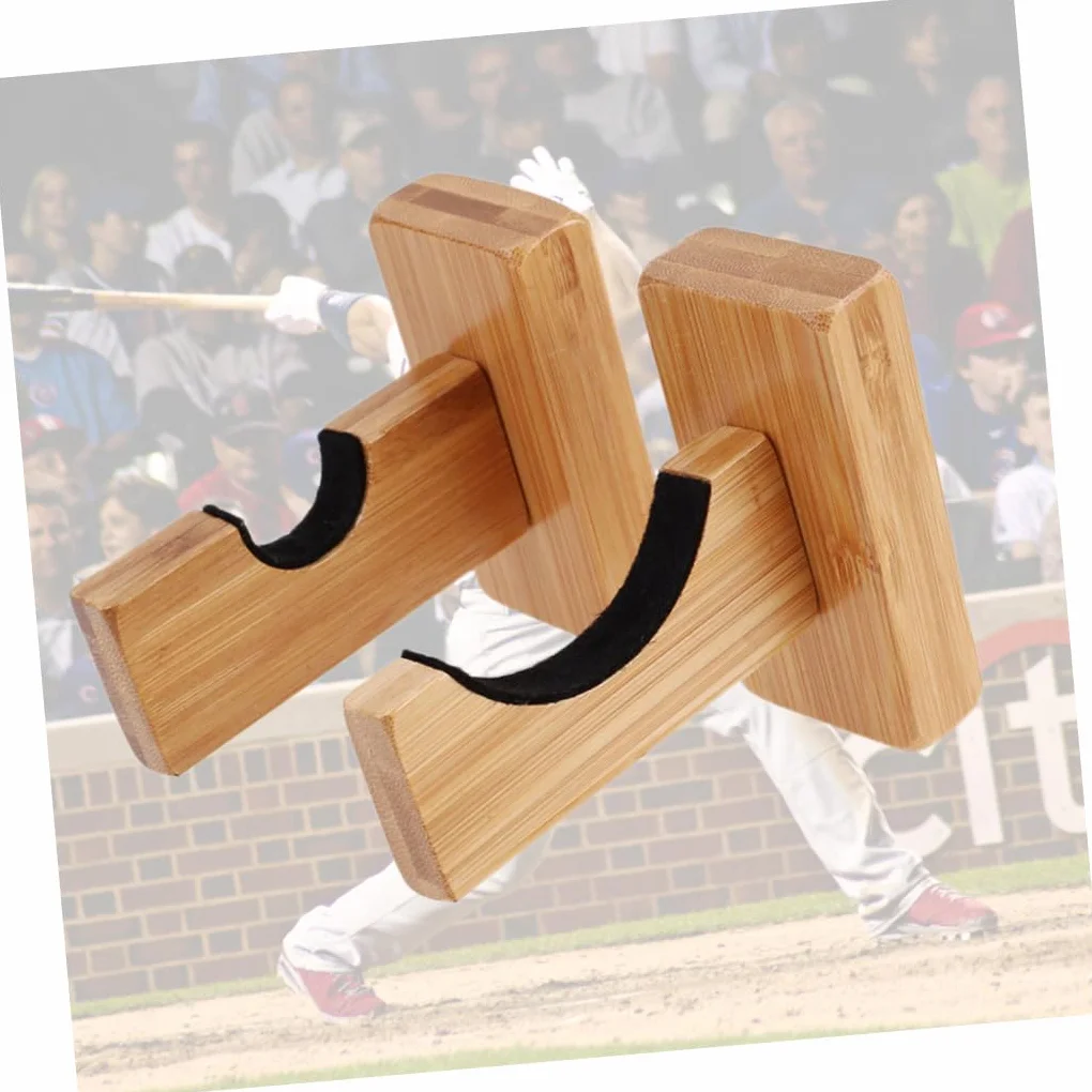 Toyvian 2 Soporte Para Bates De Béisbol De Madera Soportes De Pared Horizontales Estante Exhibir
