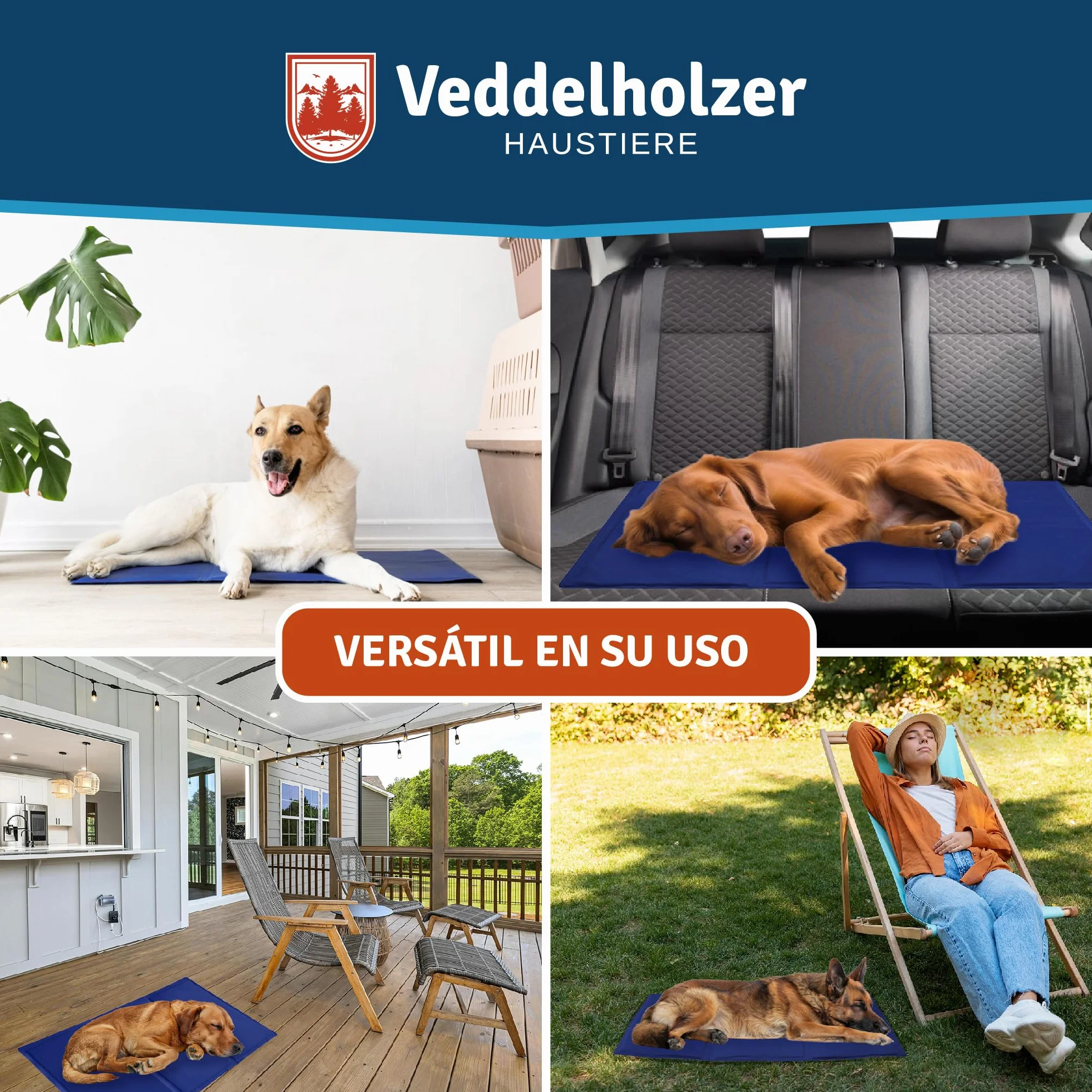 Veddelholzer Alfombrilla de refrigeración (L) para Perros Extra Gruesa, Resistente a los arañazos, Auto-refrigerante sin Electricidad, Verano y Viajes, para Perros